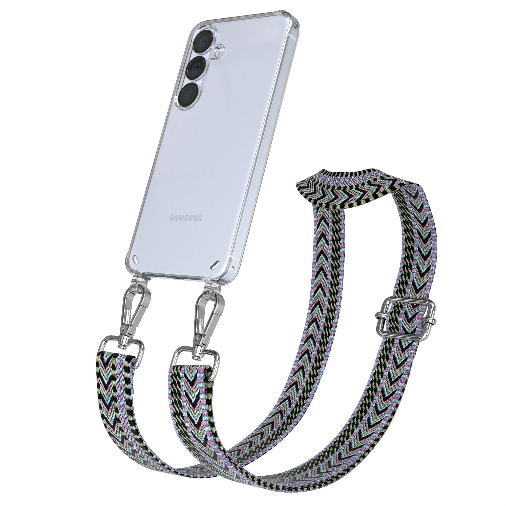 Samsung Galaxy S25 Handykette mit verstellbarem Boho Trageriemen Set
