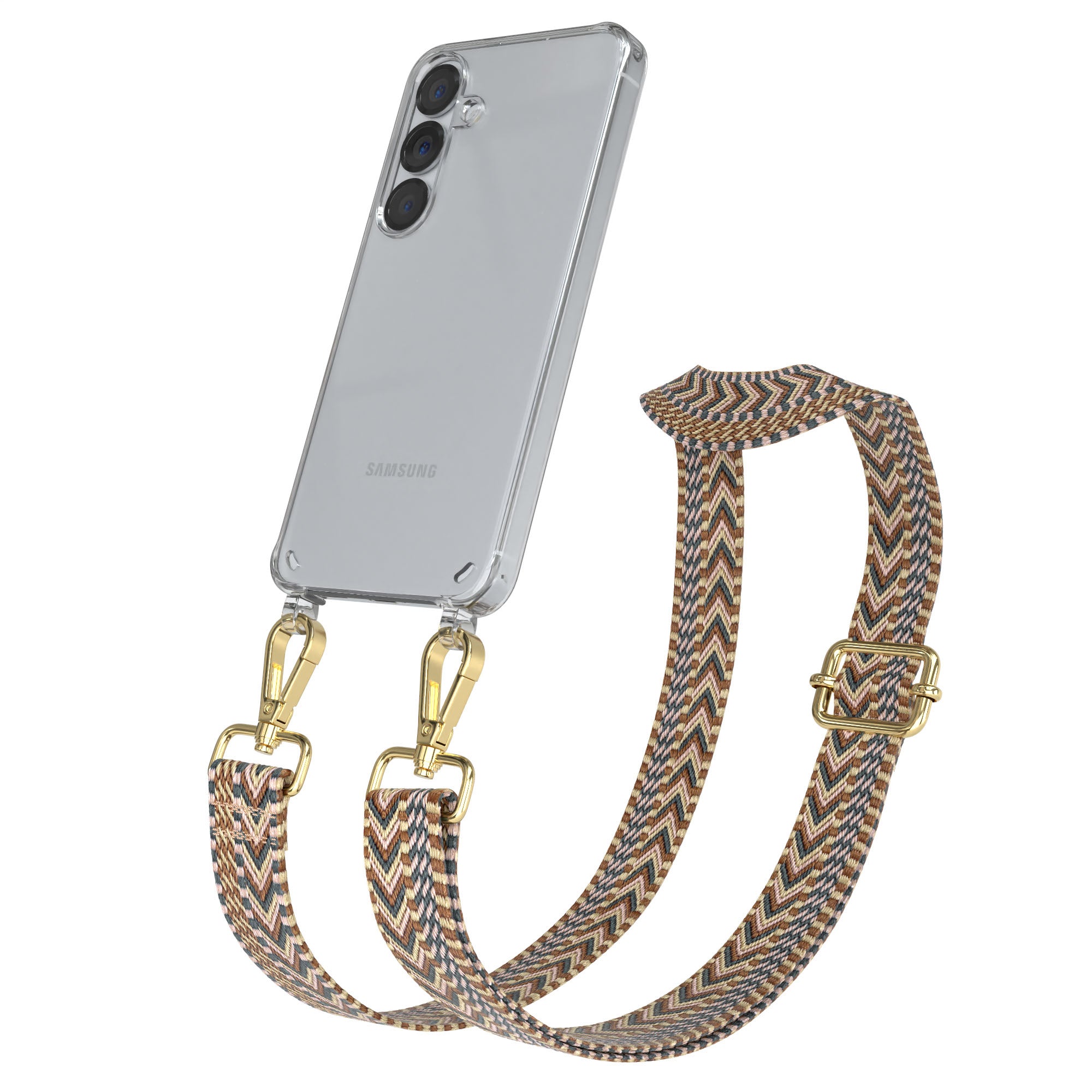 Samsung Galaxy S25 Handykette mit verstellbarem Boho Trageriemen Set