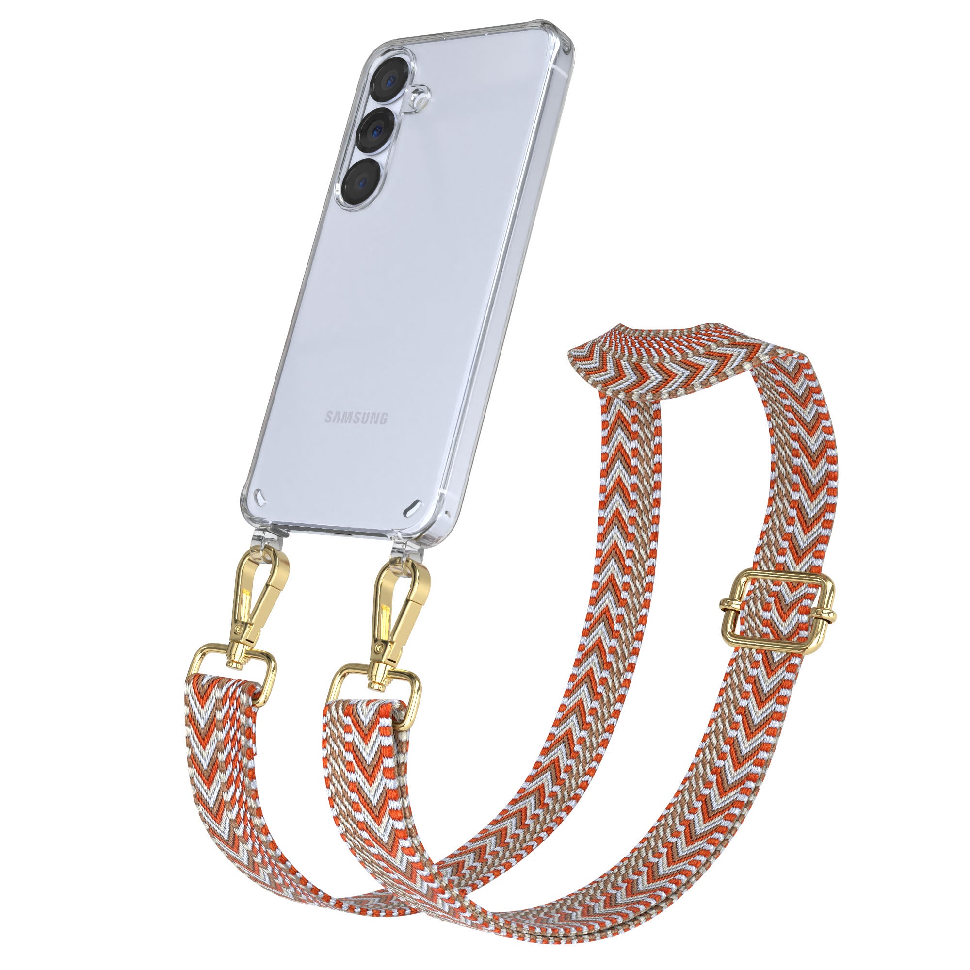 Samsung Galaxy S25 Handykette mit verstellbarem Boho Trageriemen Set