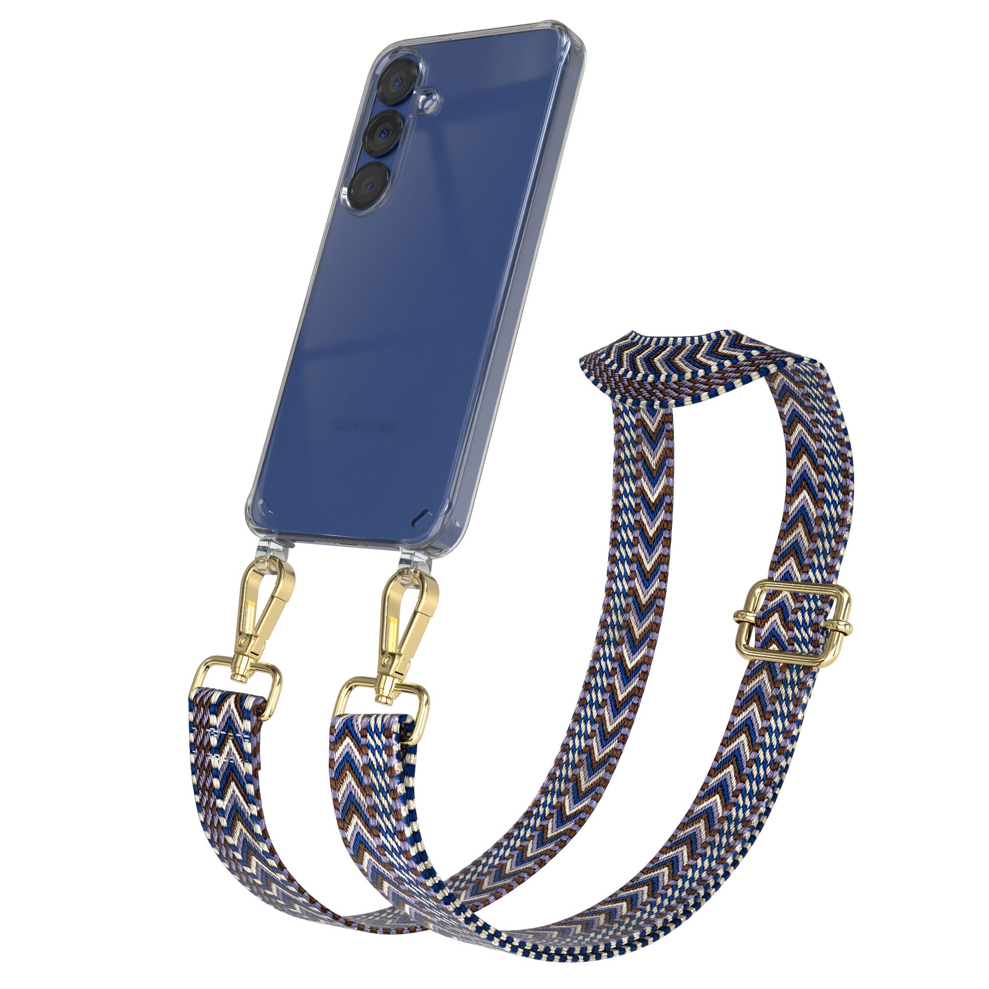 Samsung Galaxy S25 Handykette mit verstellbarem Boho Trageriemen Set