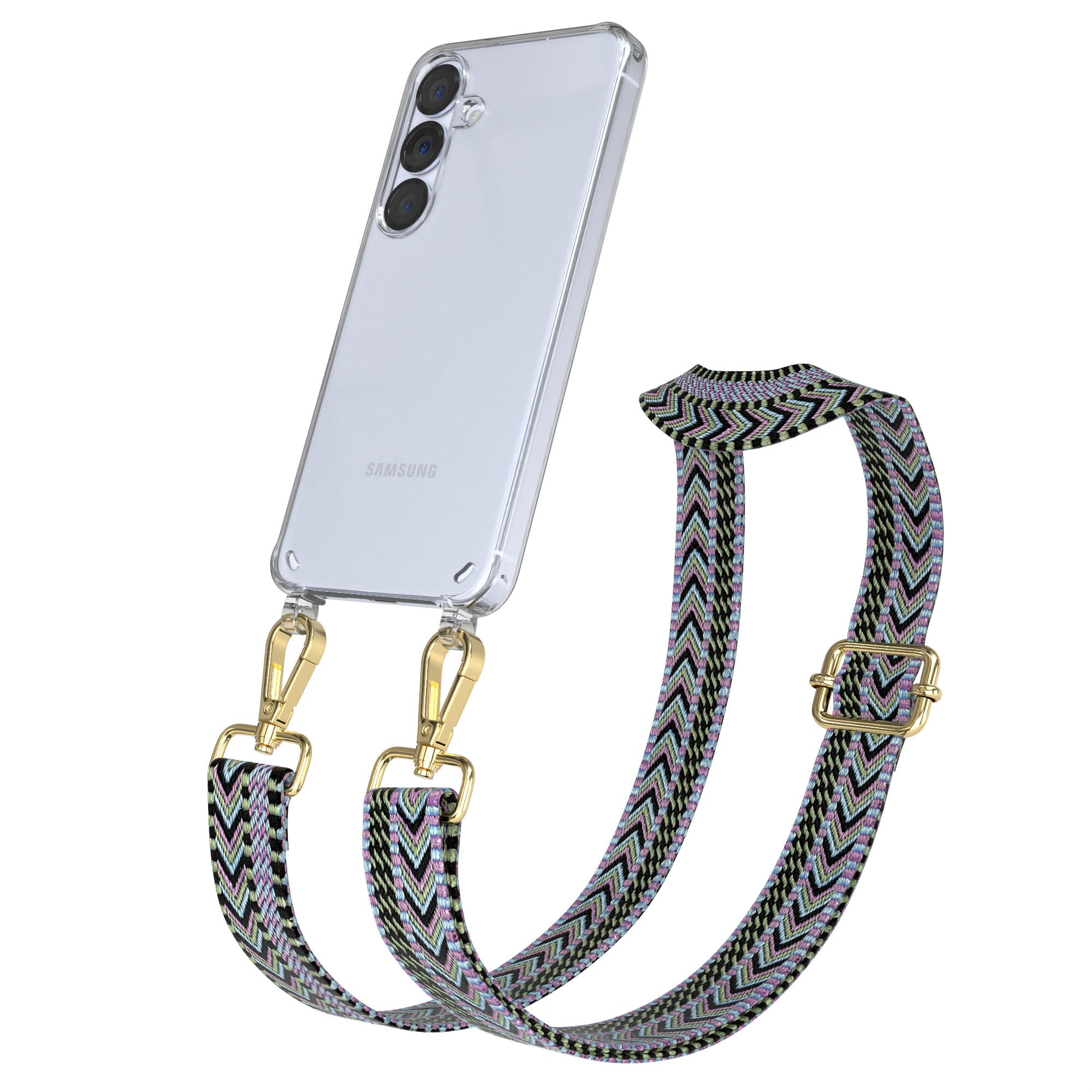 Samsung Galaxy S25 Handykette mit verstellbarem Boho Trageriemen Set
