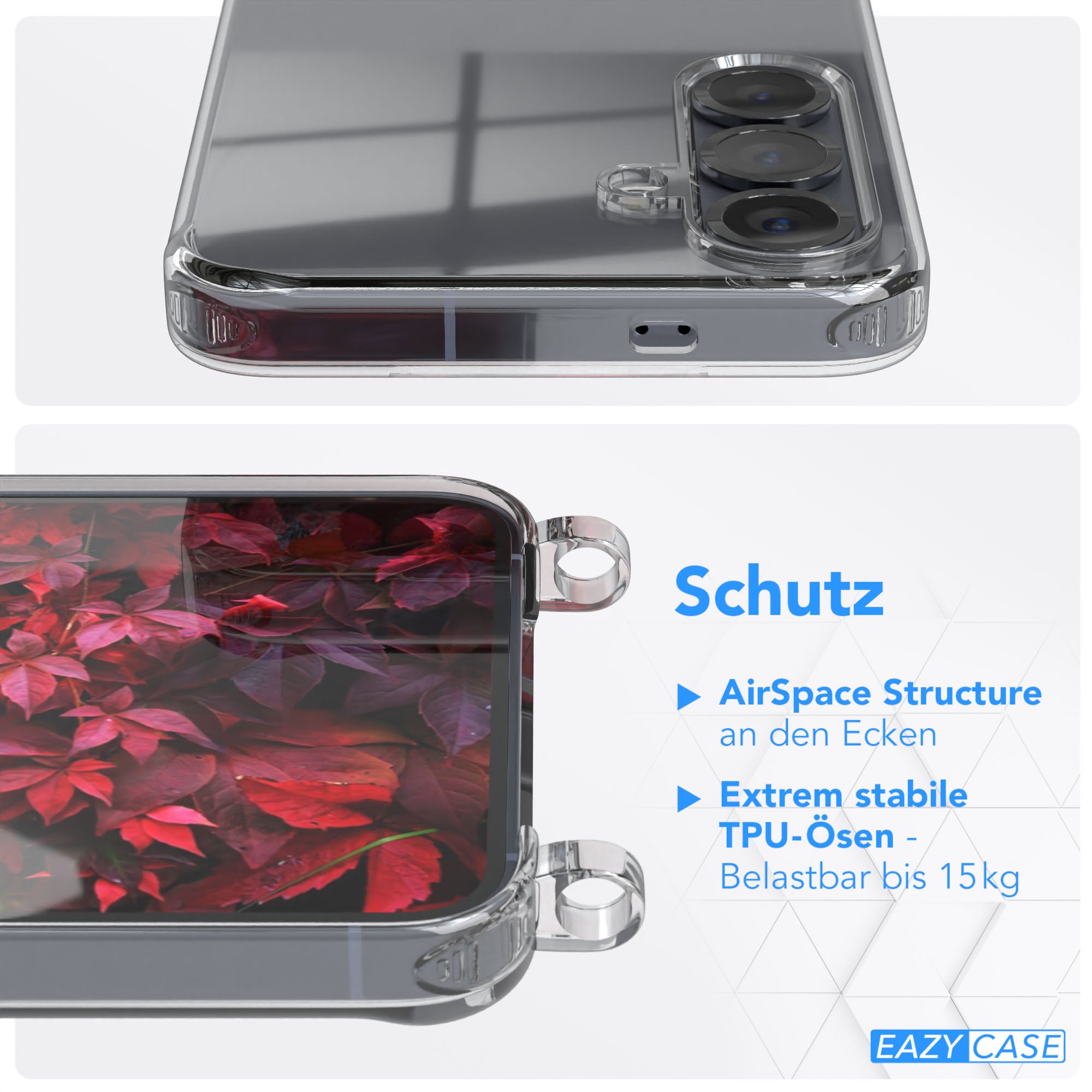 Galaxy S25 Serie Hülle + Kordel mit Karabinern