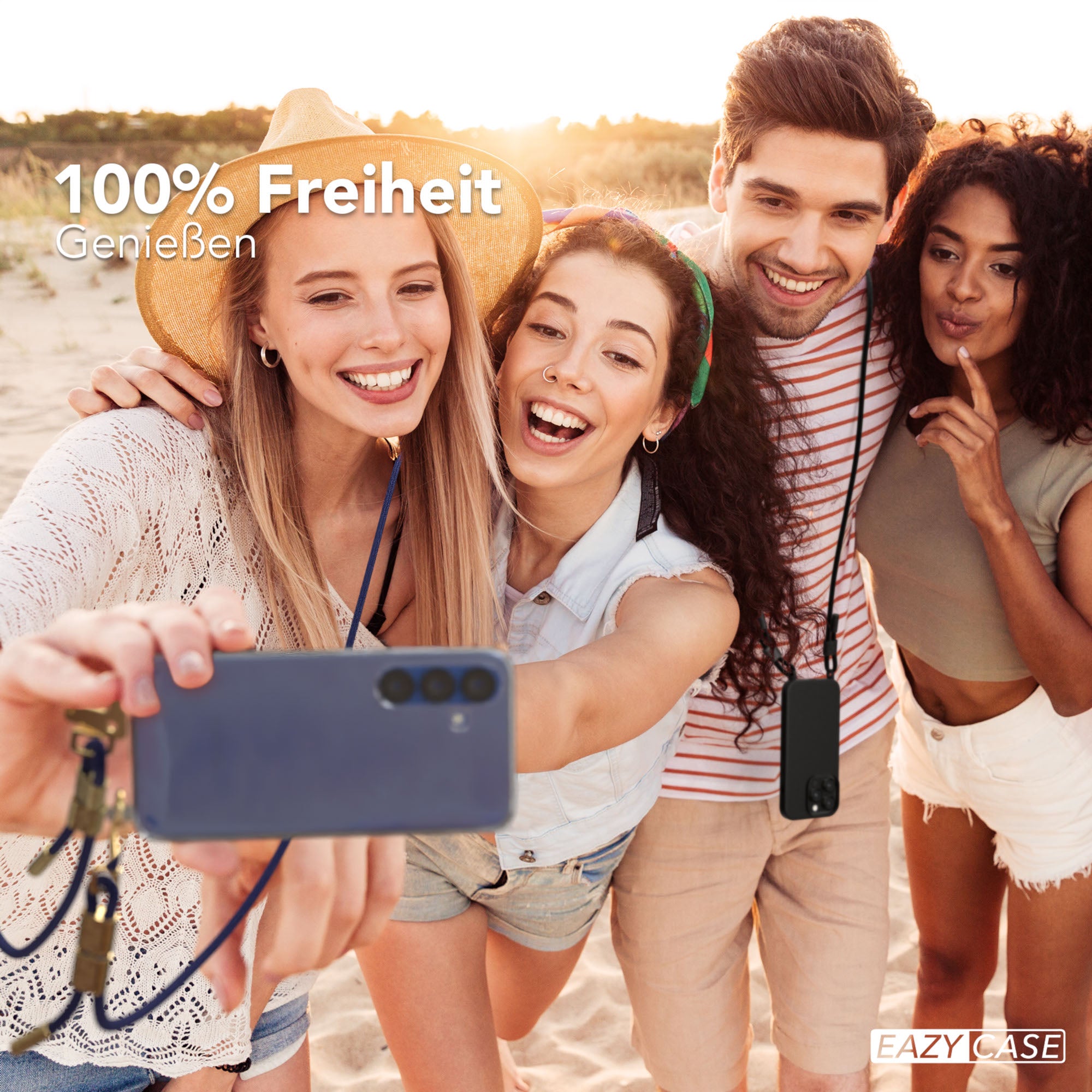 Galaxy S25 Serie Hülle + Kordel mit Karabinern