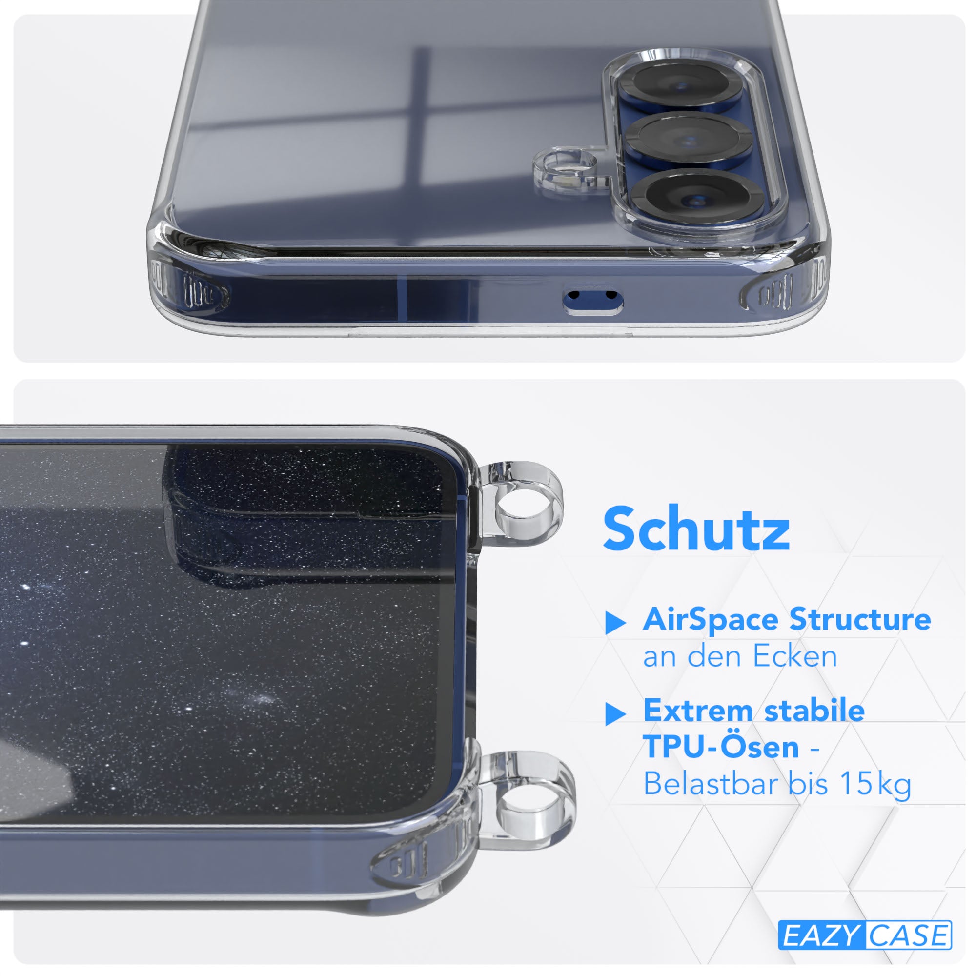 Galaxy S25 Serie Hülle + Kordel mit Karabinern
