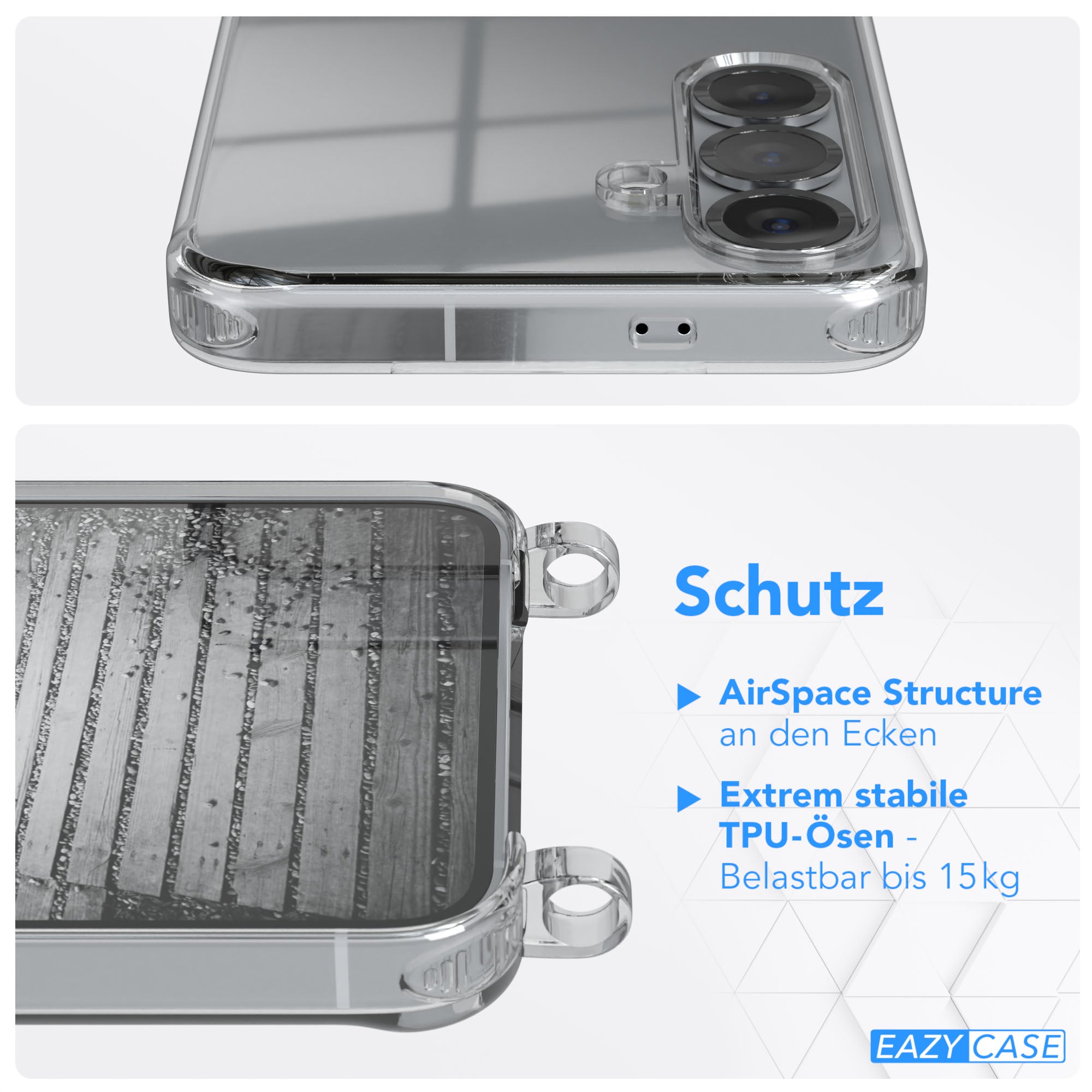 Galaxy S25 Serie transparente Hülle + Kordel