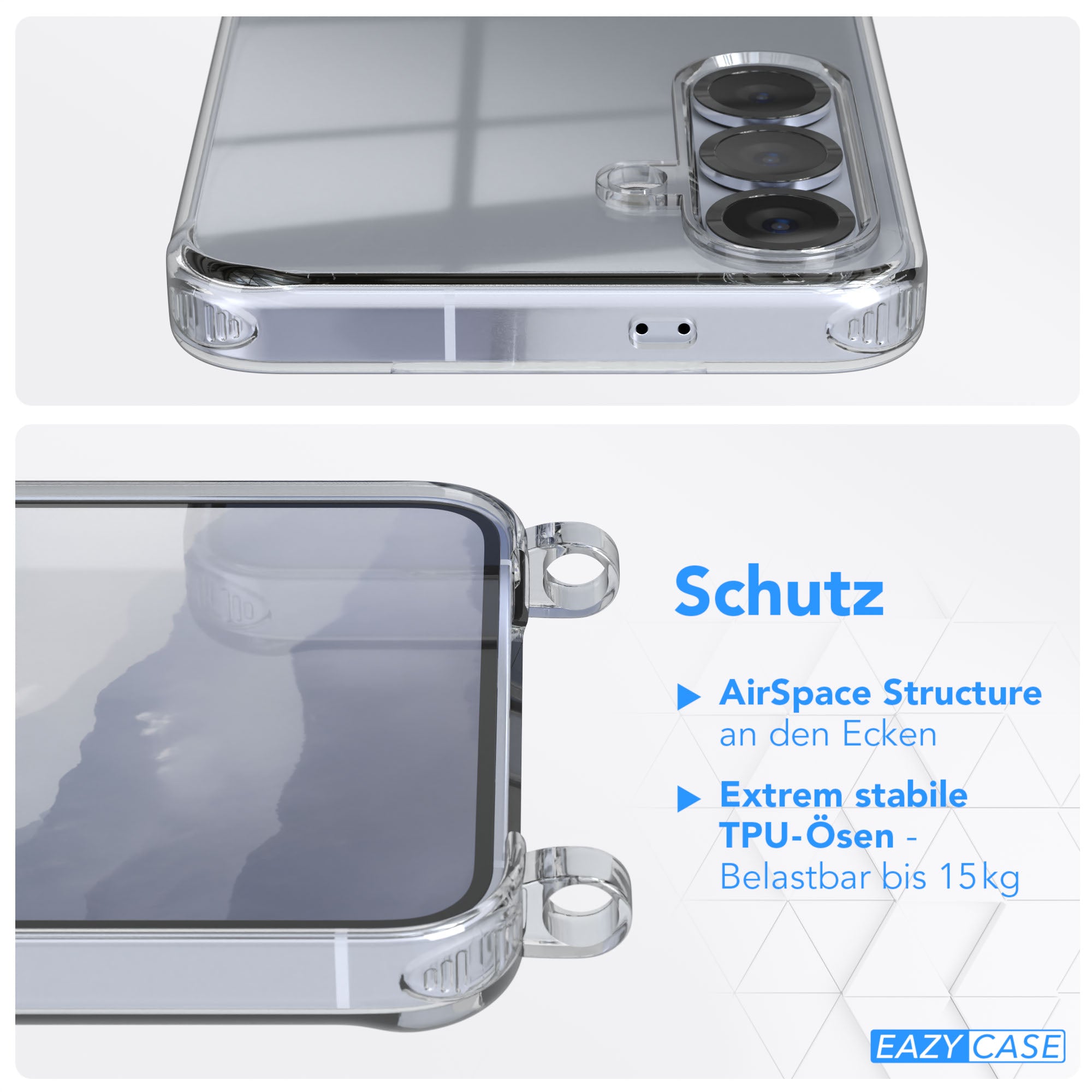 Galaxy S25 transparente Hülle + Kordel