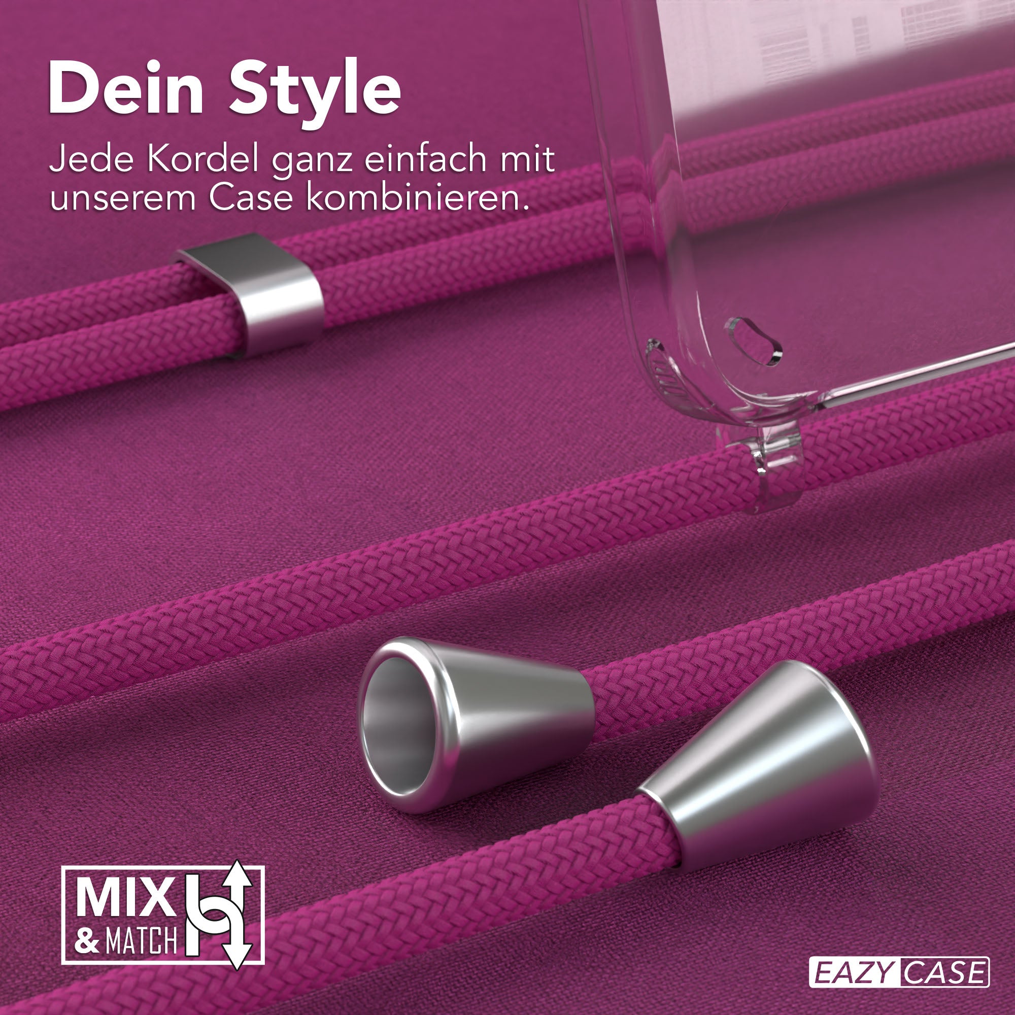 Galaxy S25 transparente Hülle + Kordel