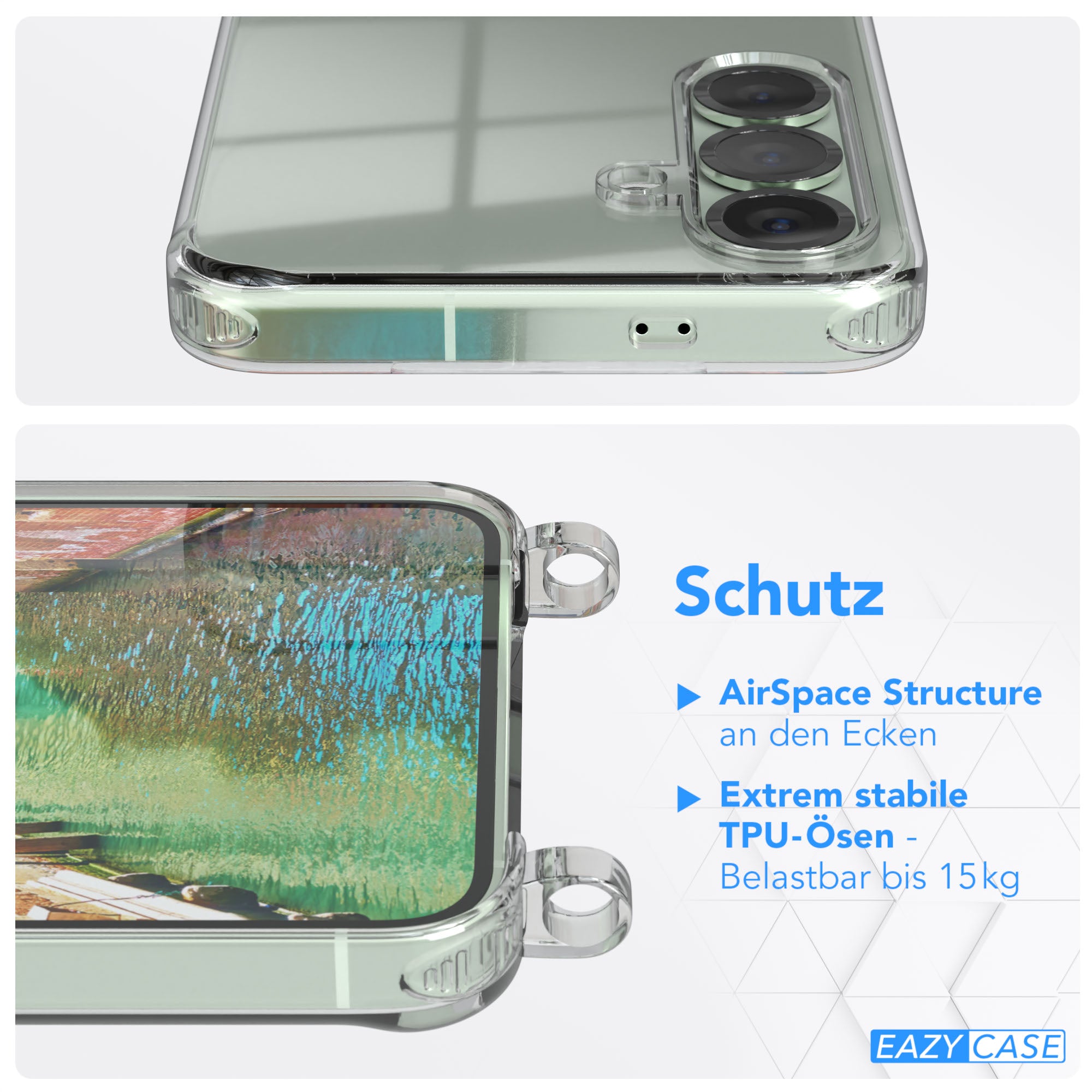 Galaxy S25 Serie transparente Hülle + Kordel