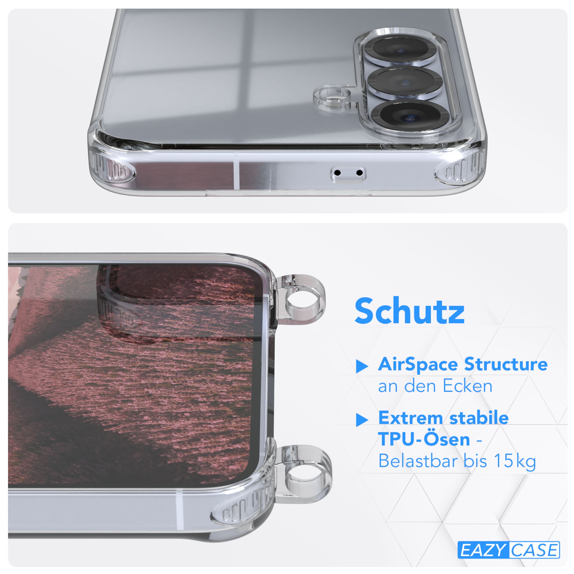 Galaxy S25 Serie transparente Hülle + Kordel