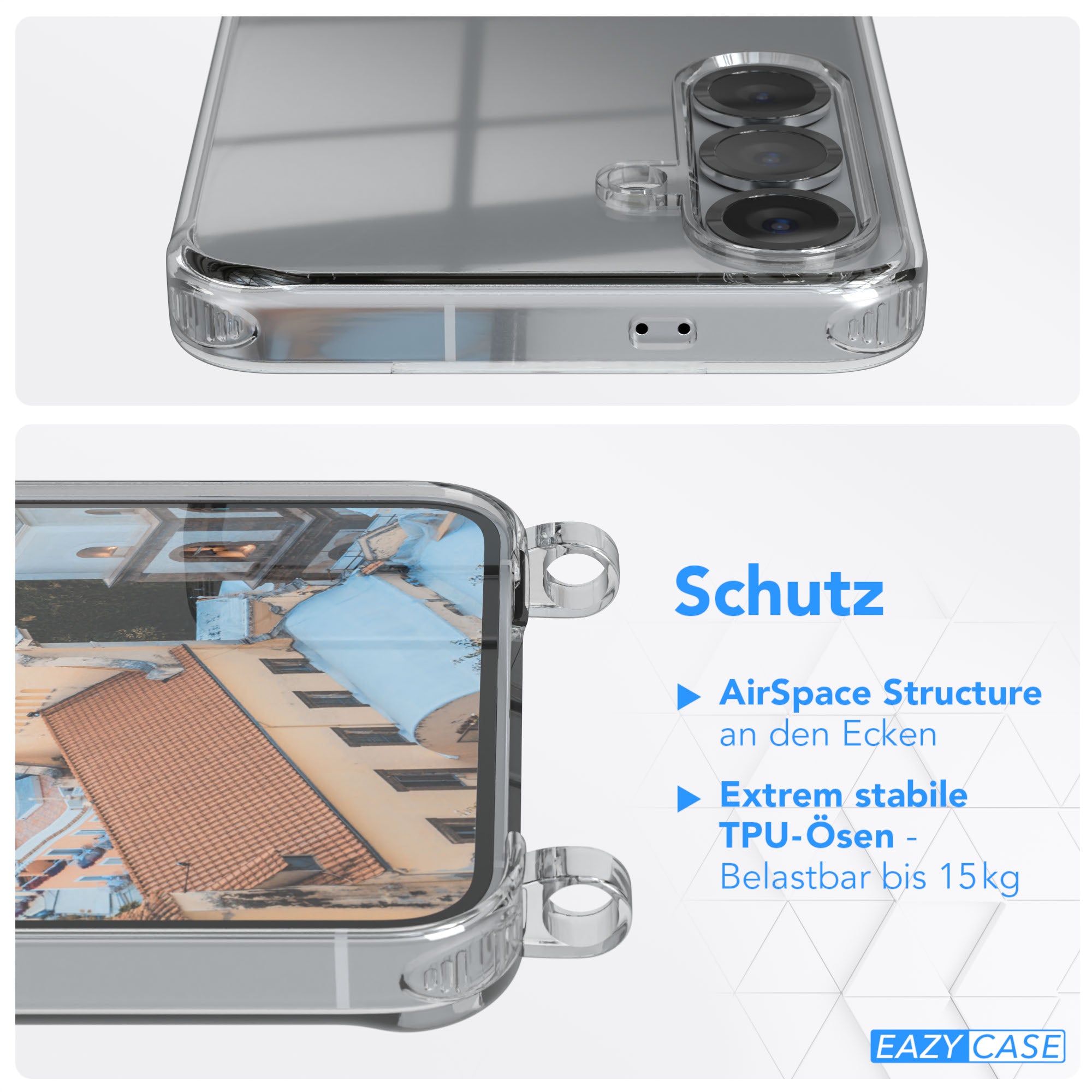 Galaxy S25 transparente Hülle + Kordel