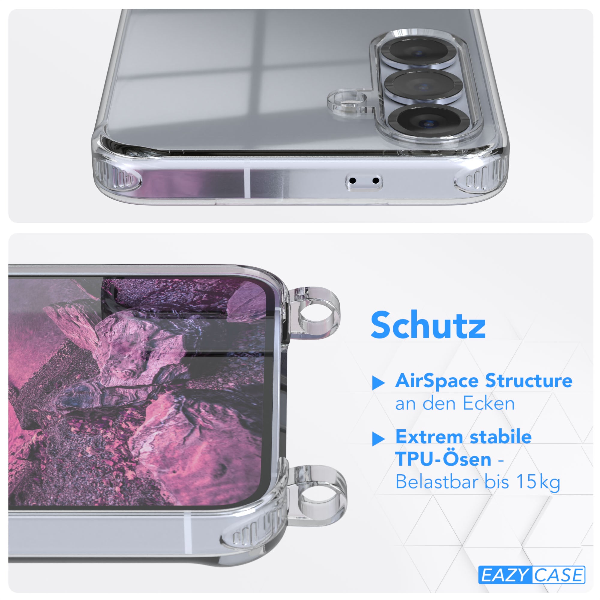 Galaxy S25 Serie transparente Hülle + Kordel