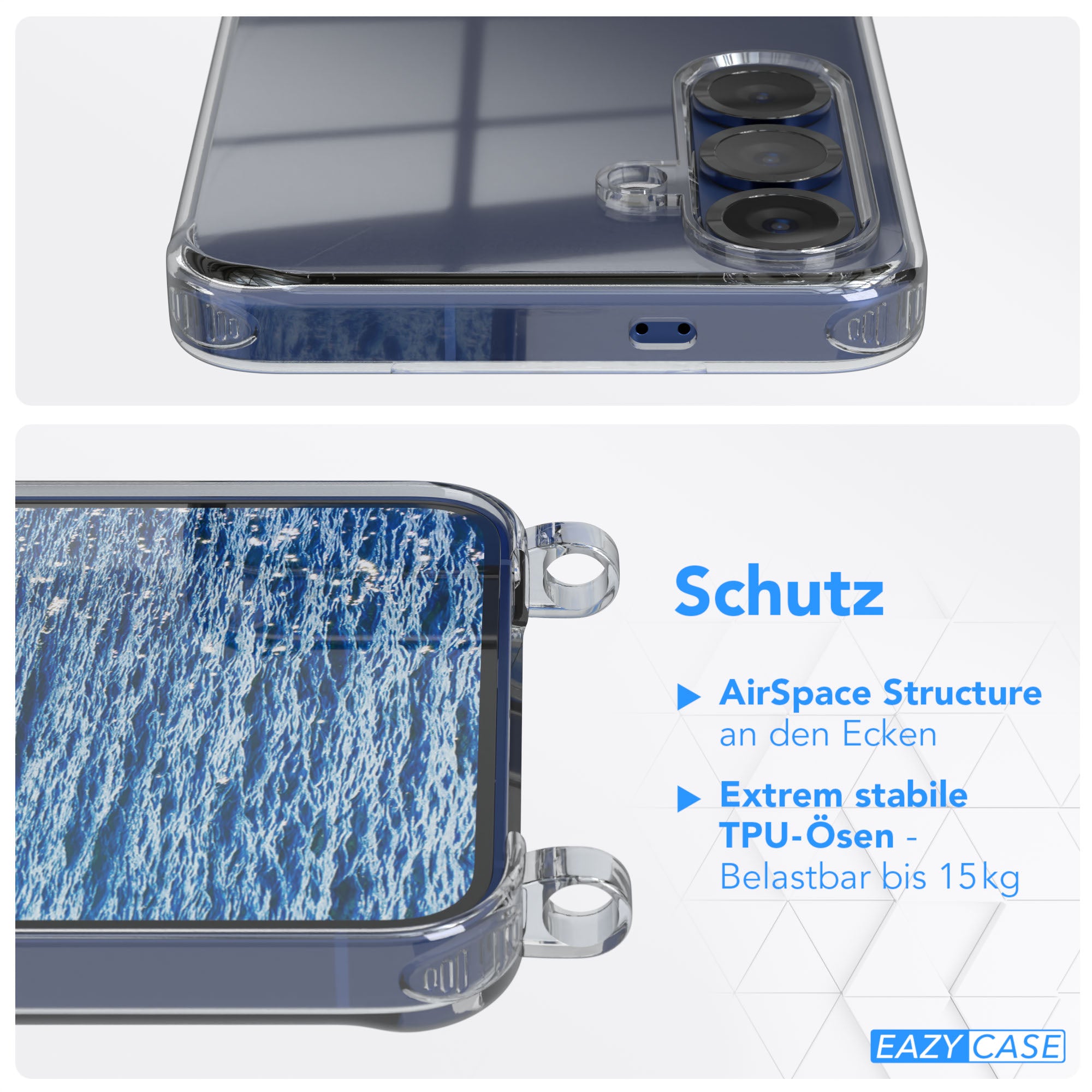 Galaxy S25 Serie transparente Hülle + Kordel