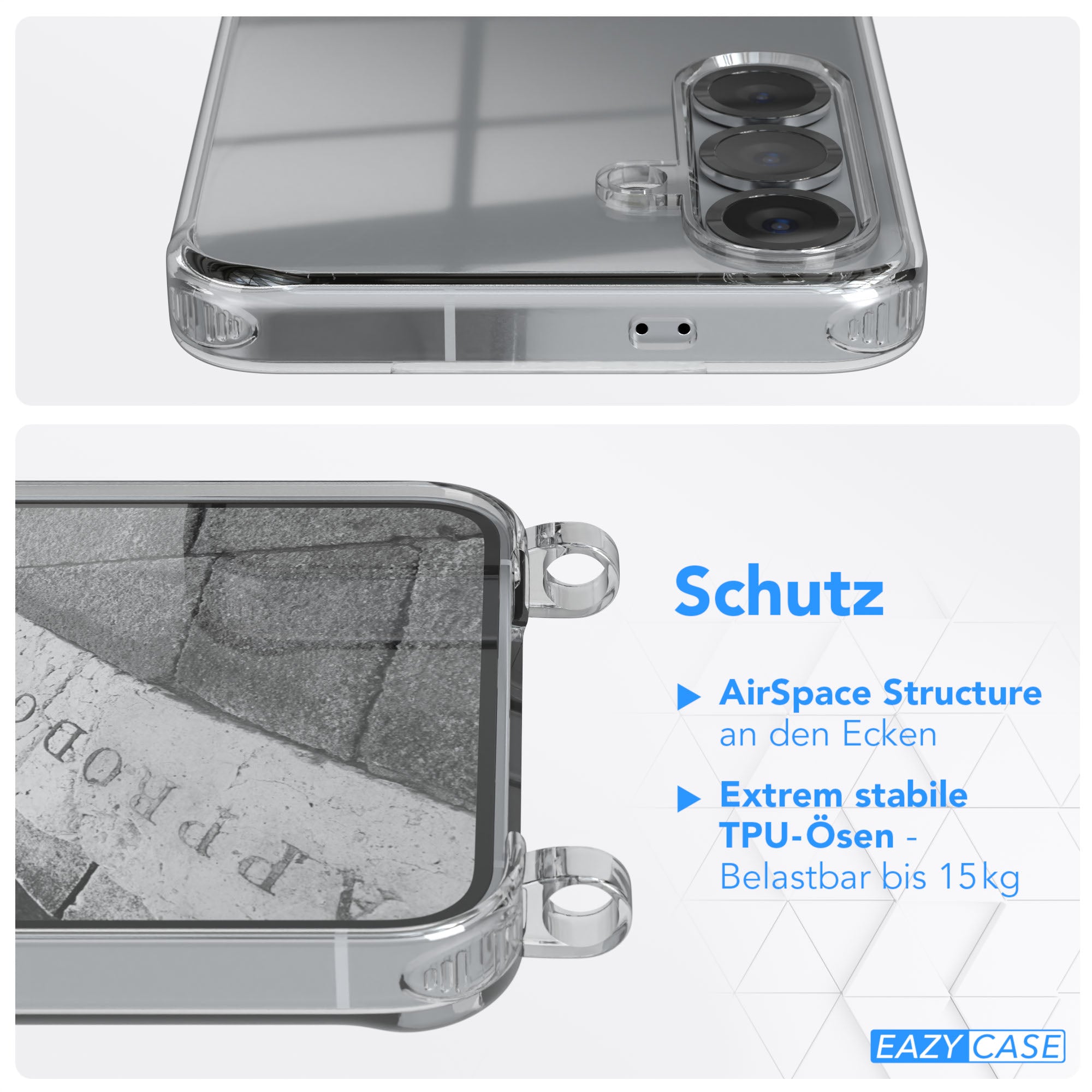 Galaxy S25 Serie transparente Hülle + Kordel