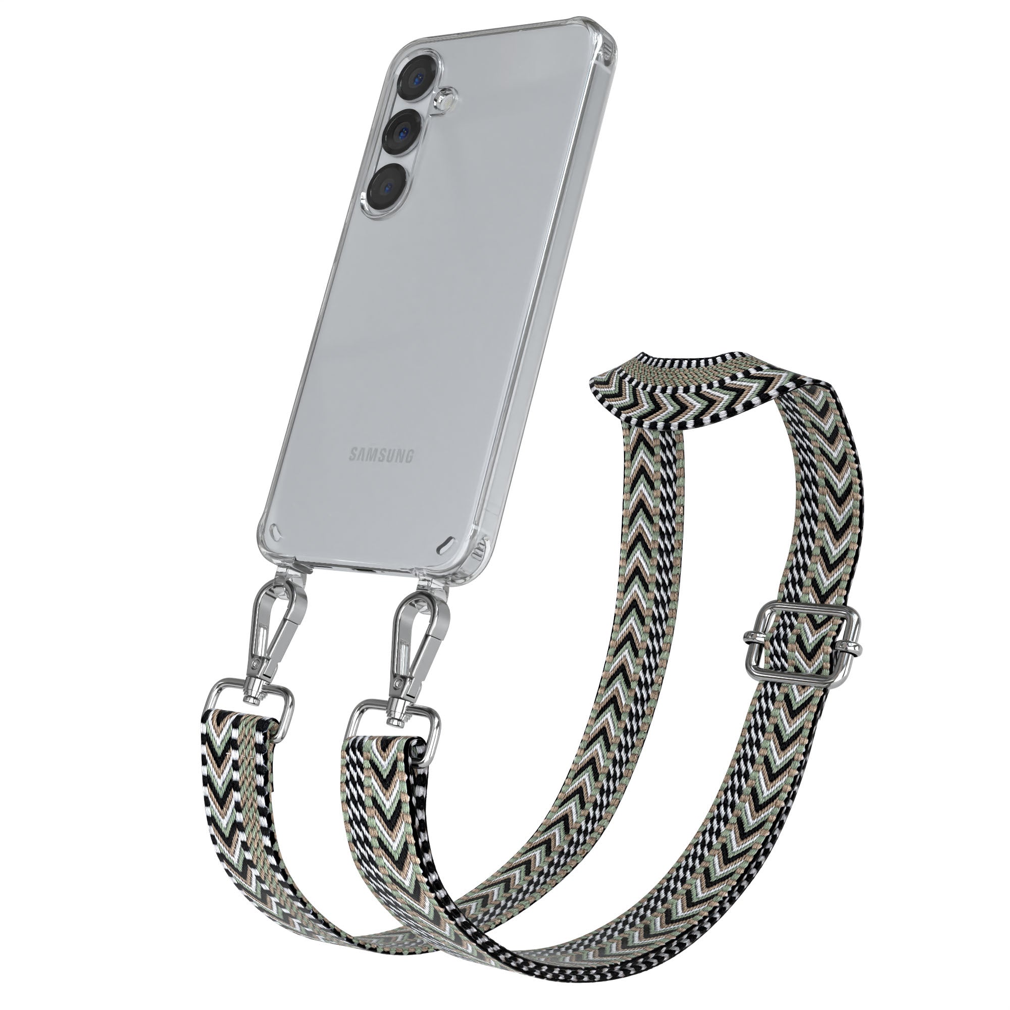 Samsung Galaxy S25 Plus Handykette mit verstellbarem Boho Trageriemen Set