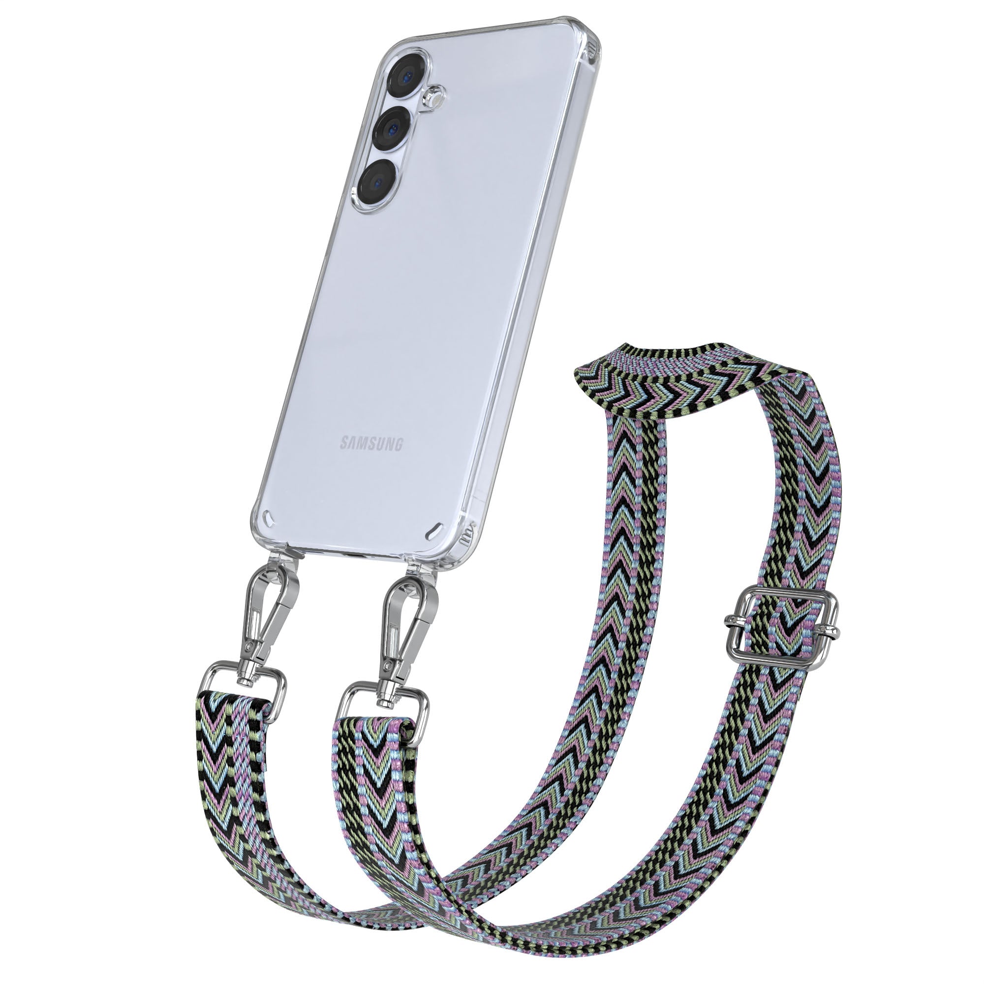 Samsung Galaxy S25 Plus Handykette mit verstellbarem Boho Trageriemen Set
