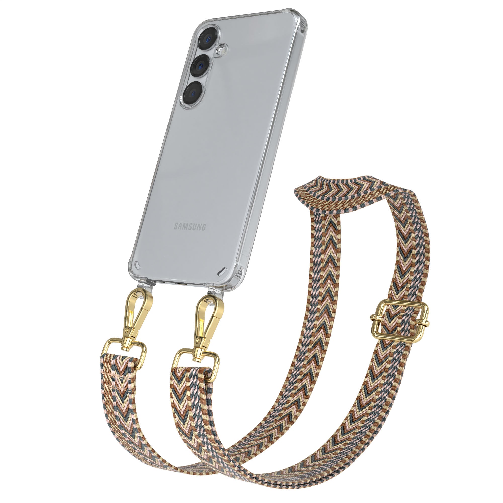 Samsung Galaxy S25 Plus Handykette mit verstellbarem Boho Trageriemen Set