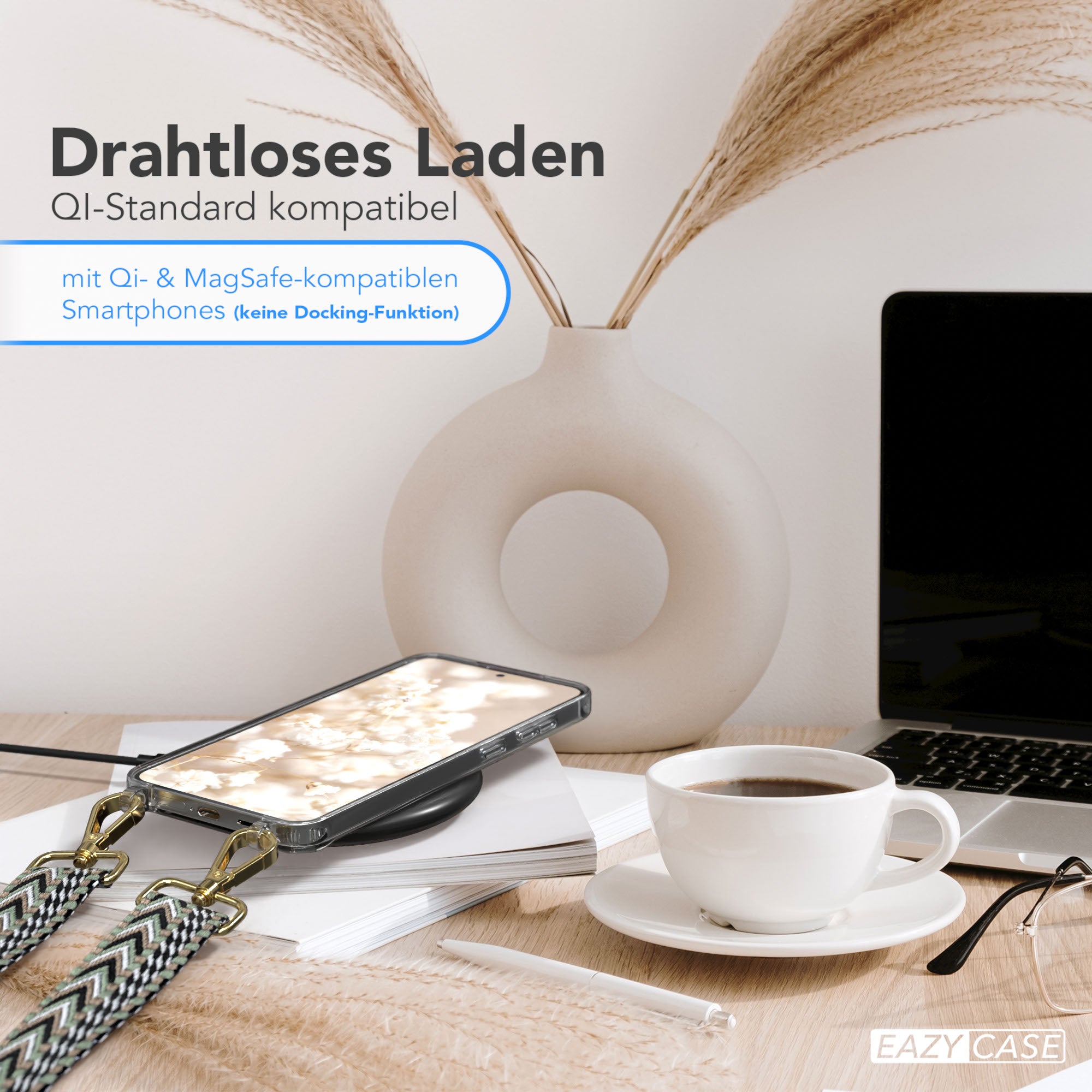 Samsung Galaxy S25 Plus Handykette mit verstellbarem Boho Trageriemen Set