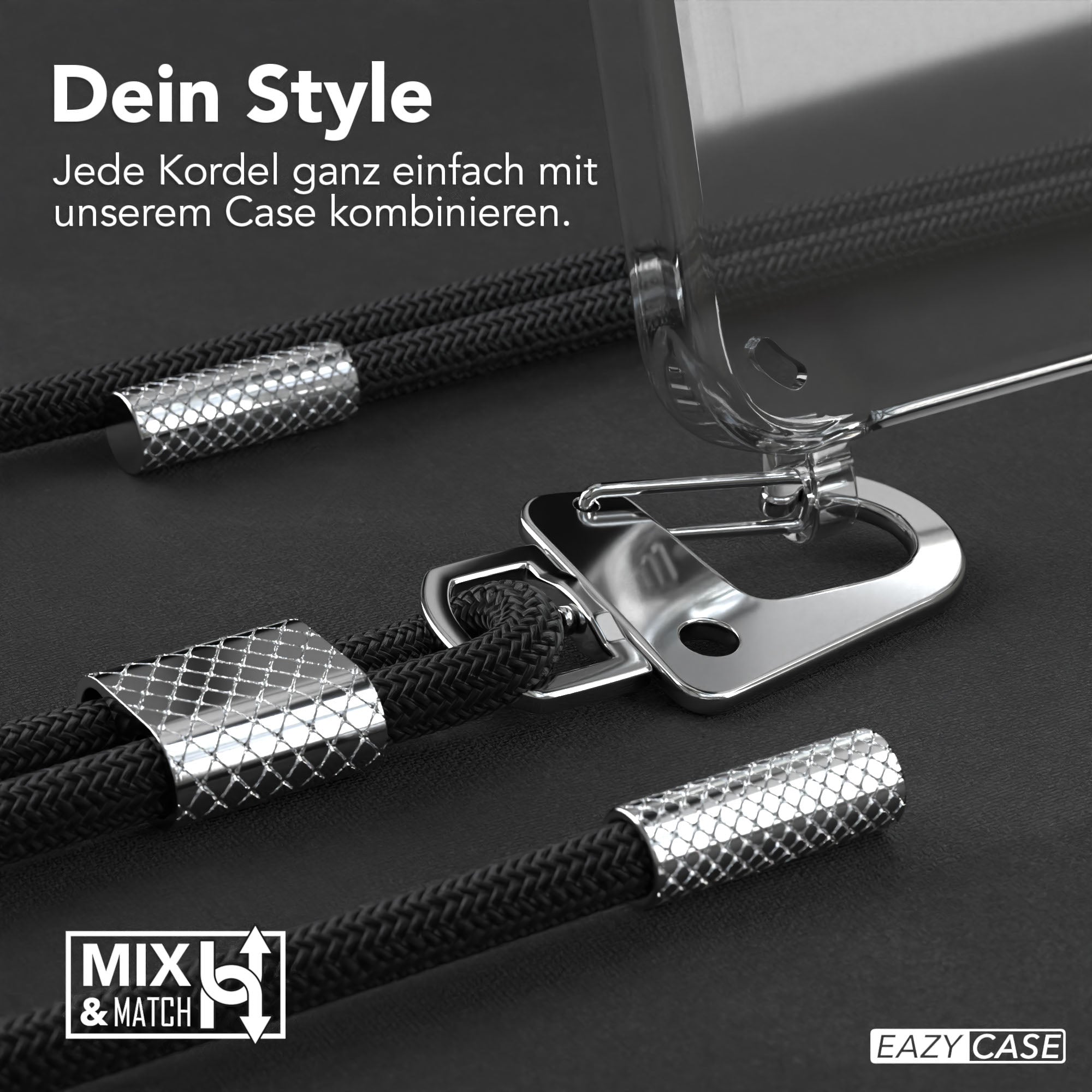 Galaxy S25 Plus Hülle + Kordel mit Karabinern