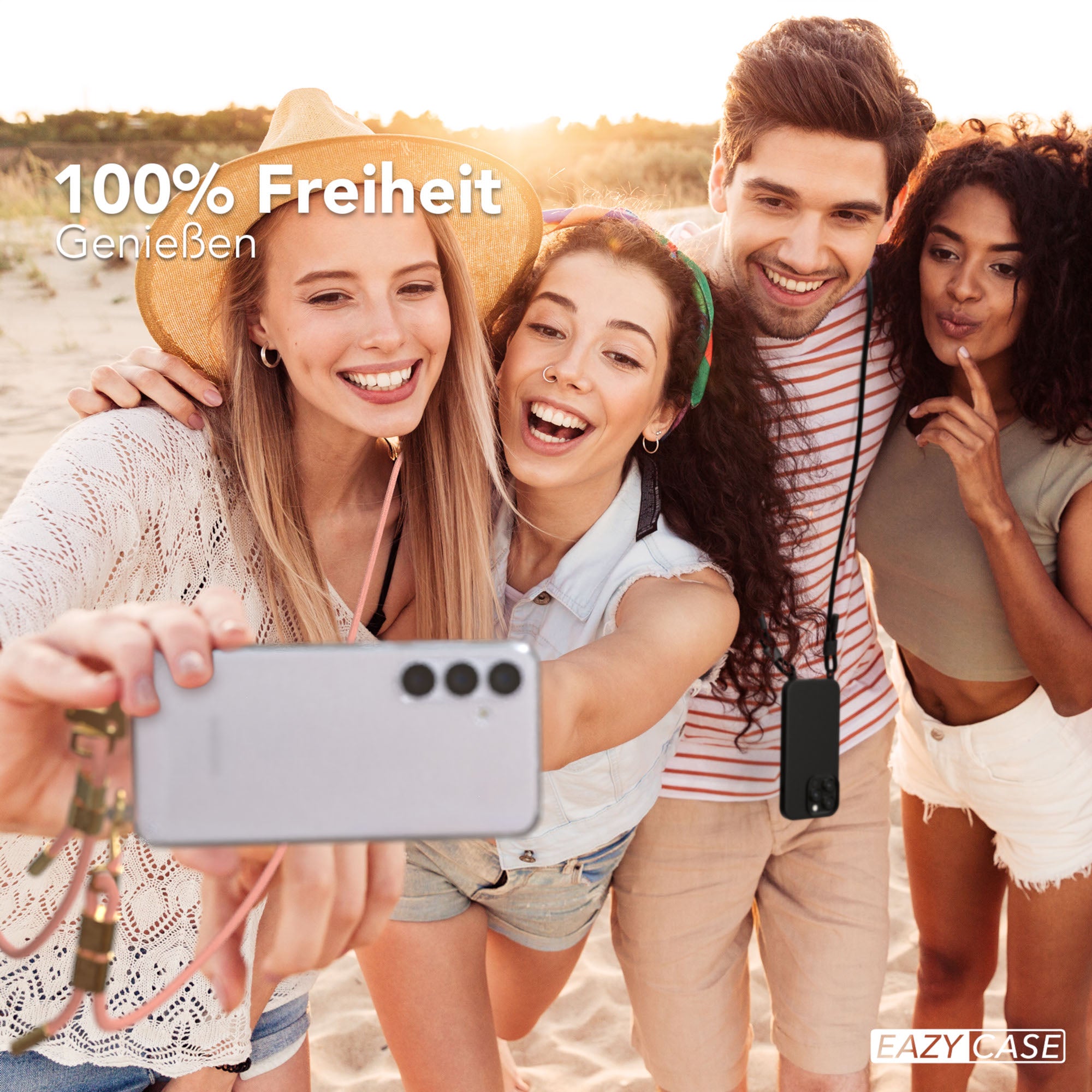 Galaxy S25 Plus Hülle + Kordel mit Karabinern