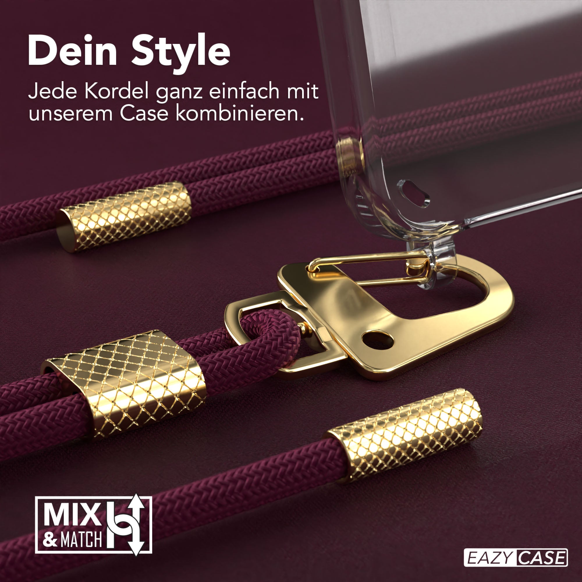 Galaxy S25 Plus Hülle + Kordel mit Karabinern