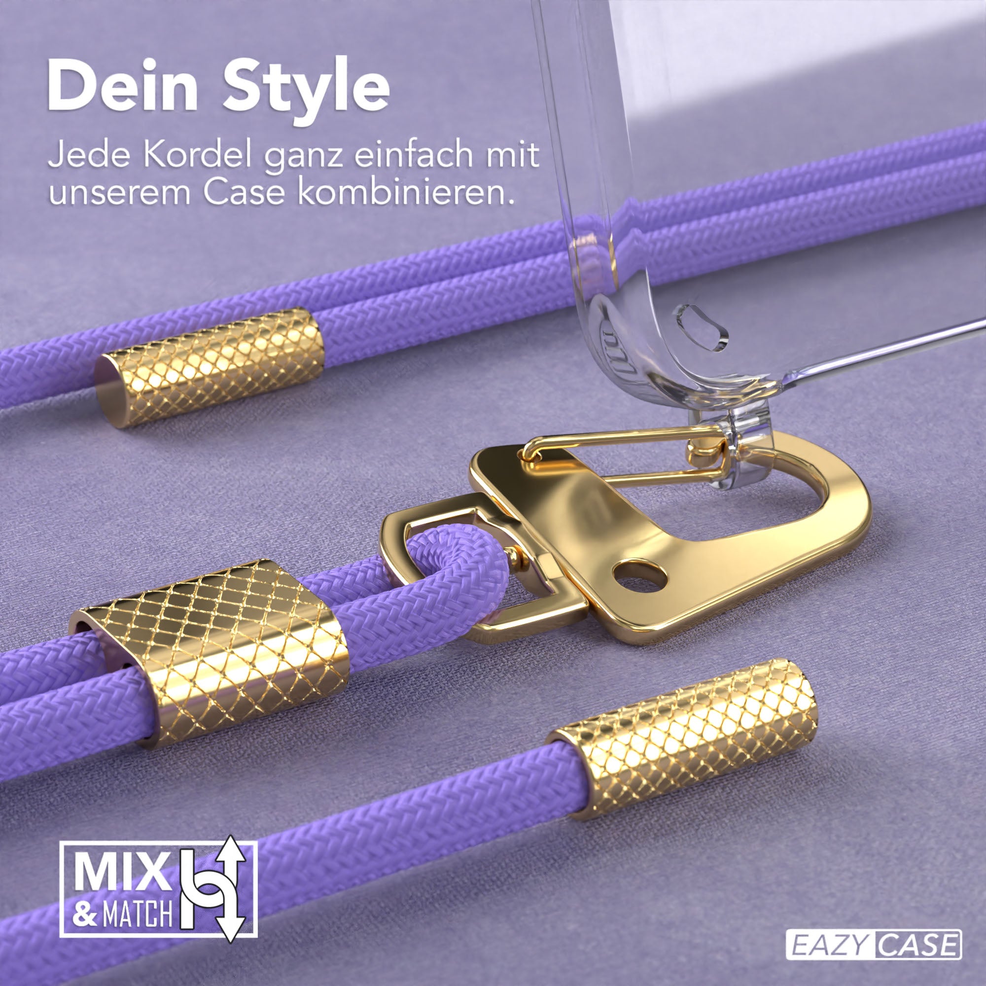 Galaxy S25 Plus Hülle + Kordel mit Karabinern