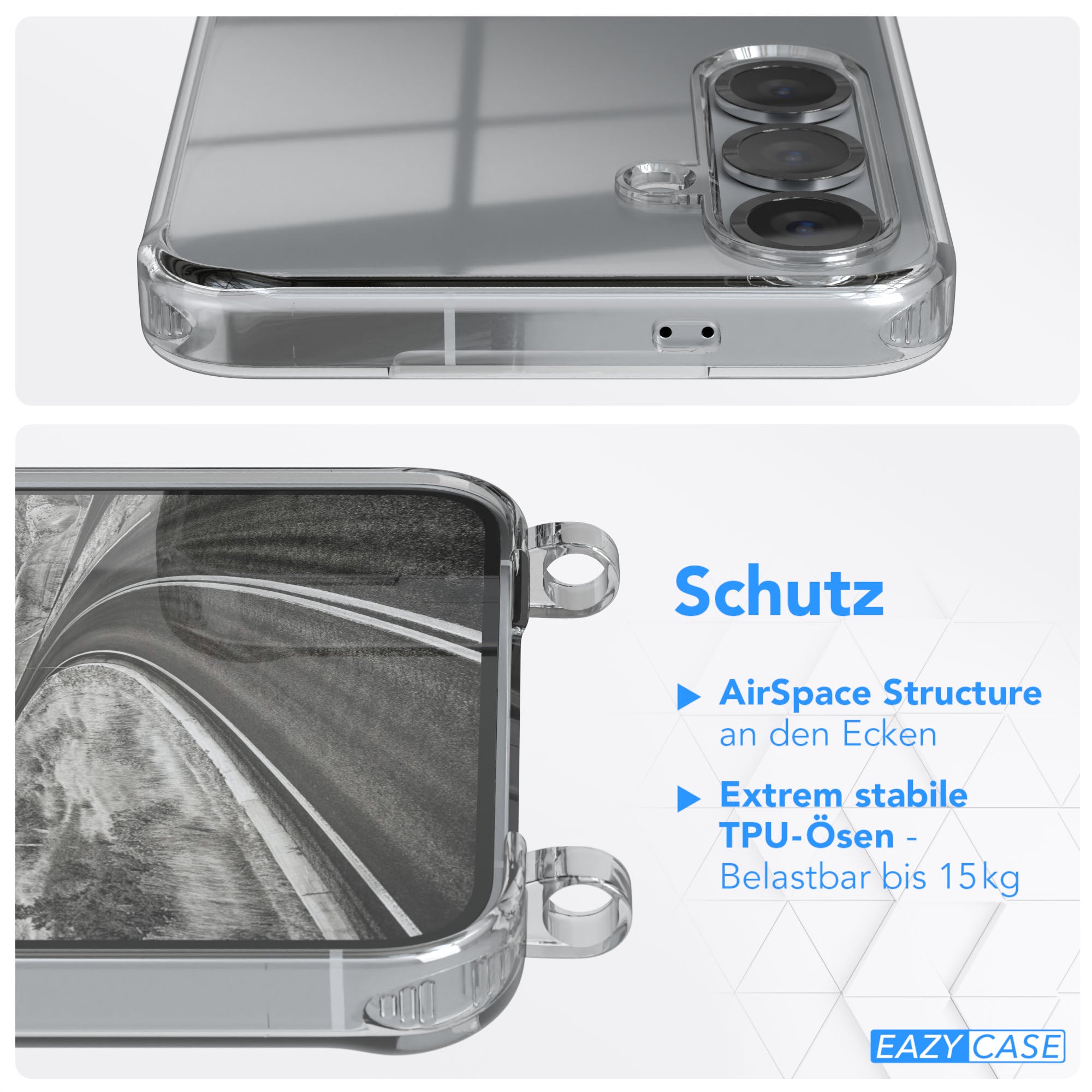 Galaxy S25 Plus transparente Hülle + Kordel