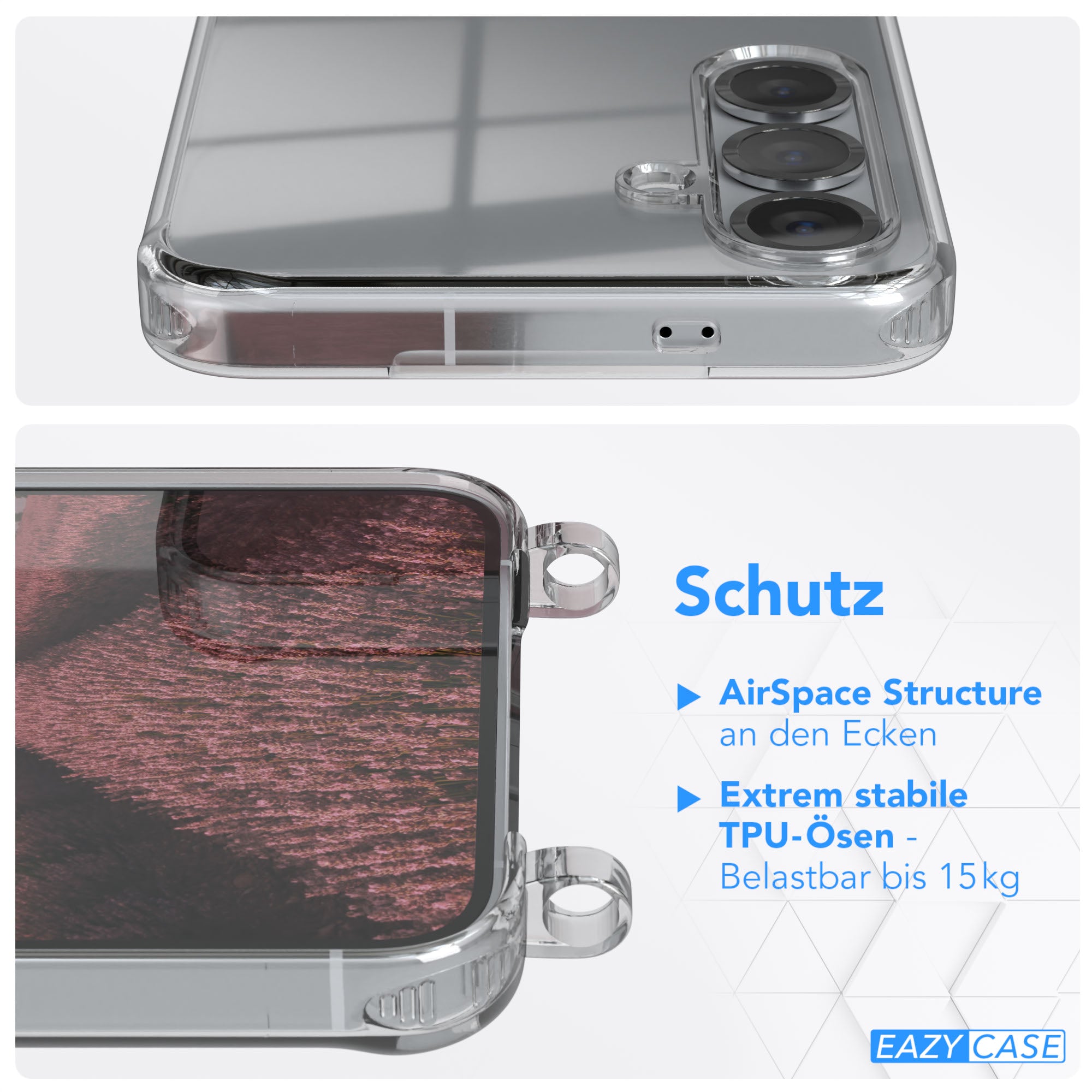 Galaxy S25 Plus transparente Hülle + Kordel