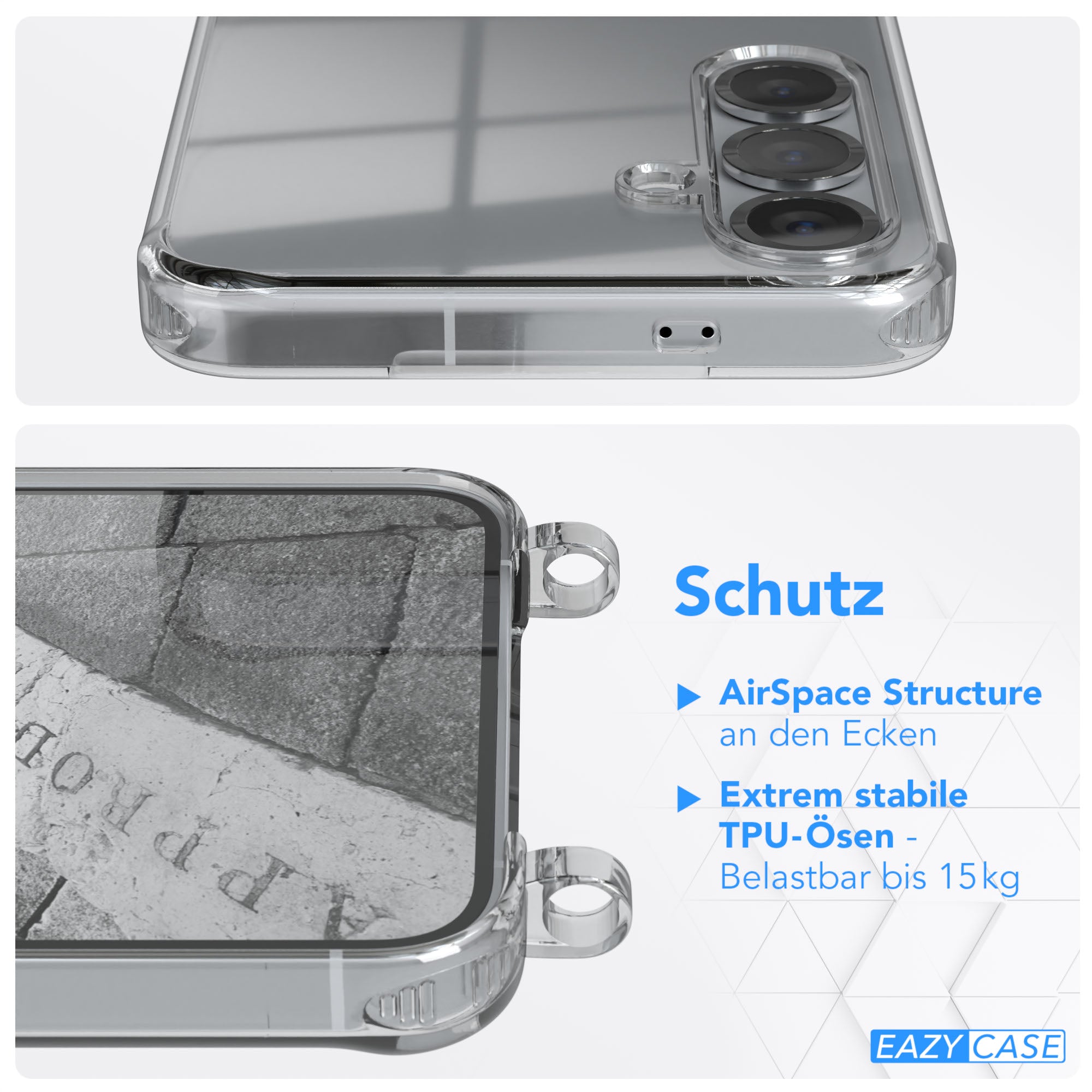 Galaxy S25 Plus transparente Hülle + Kordel