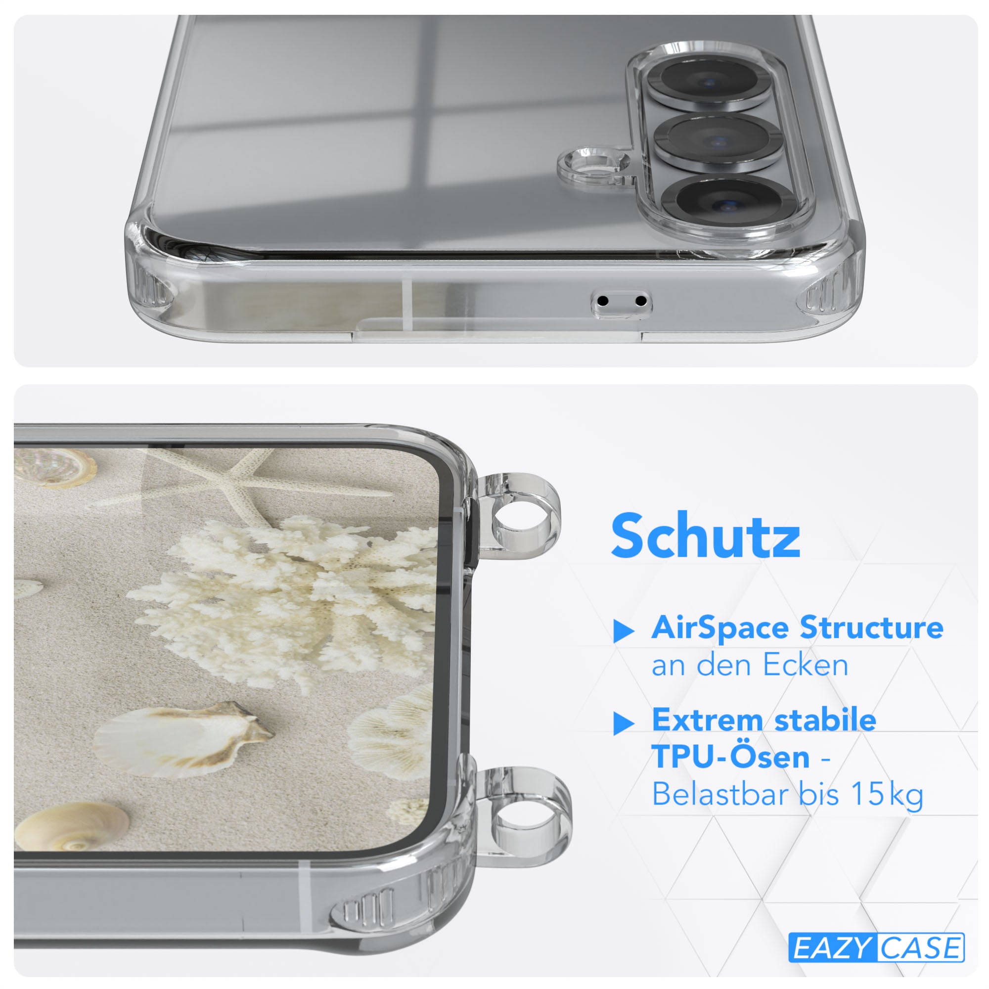 Galaxy S25 Plus transparente Hülle + Kordel