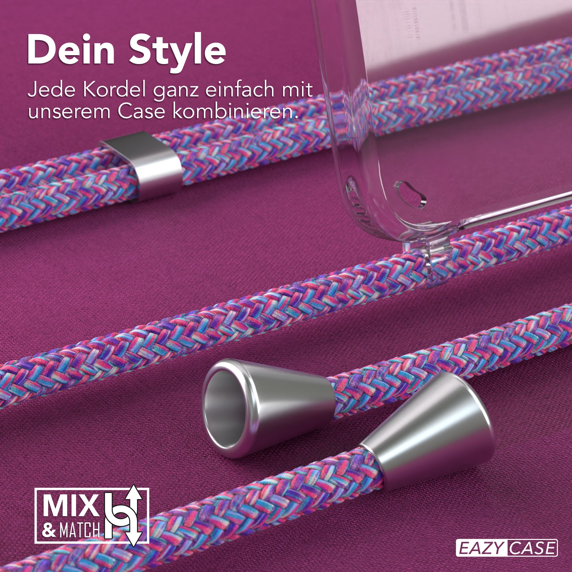 Galaxy S25 Plus transparente Hülle + Kordel