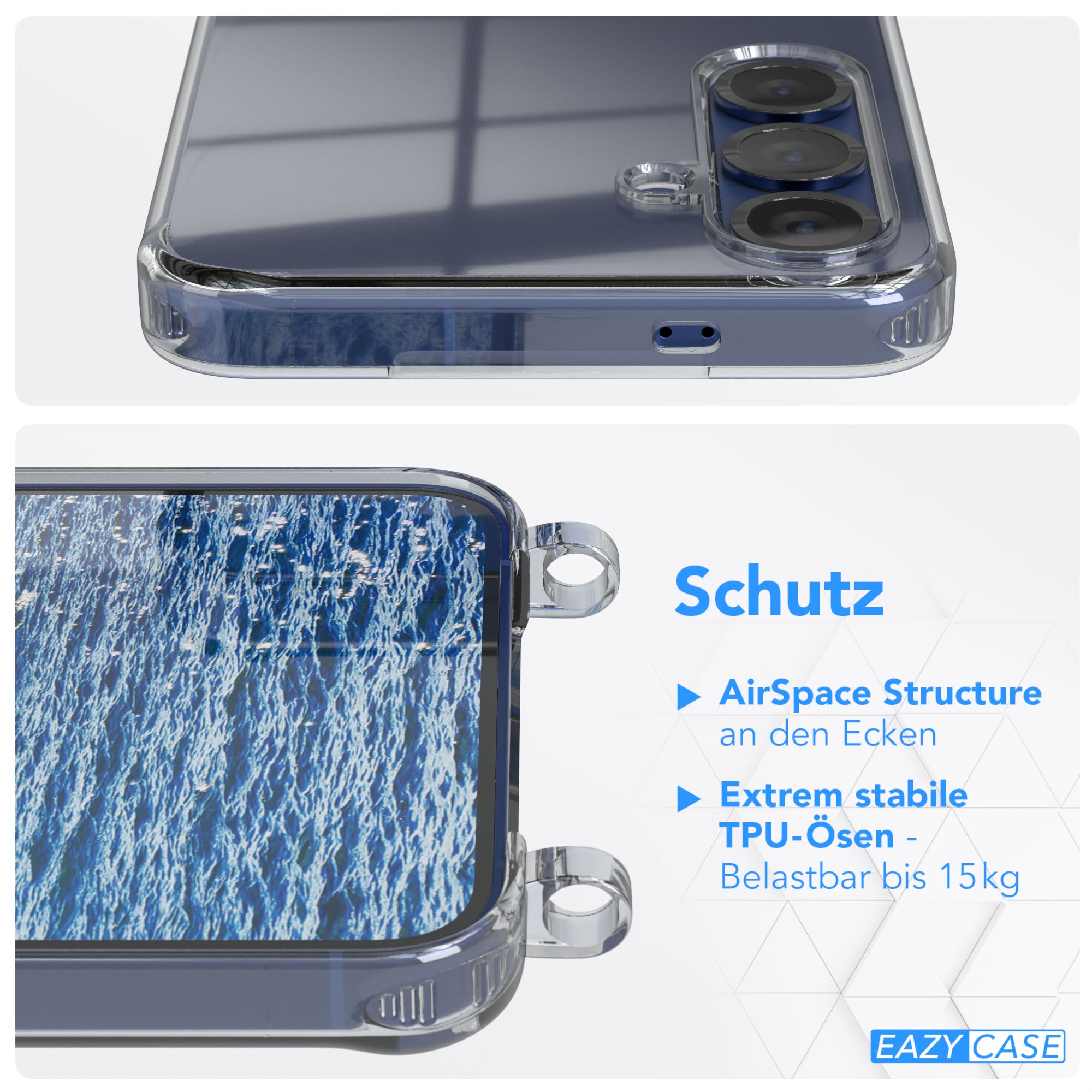 Galaxy S25 Plus transparente Hülle + Kordel