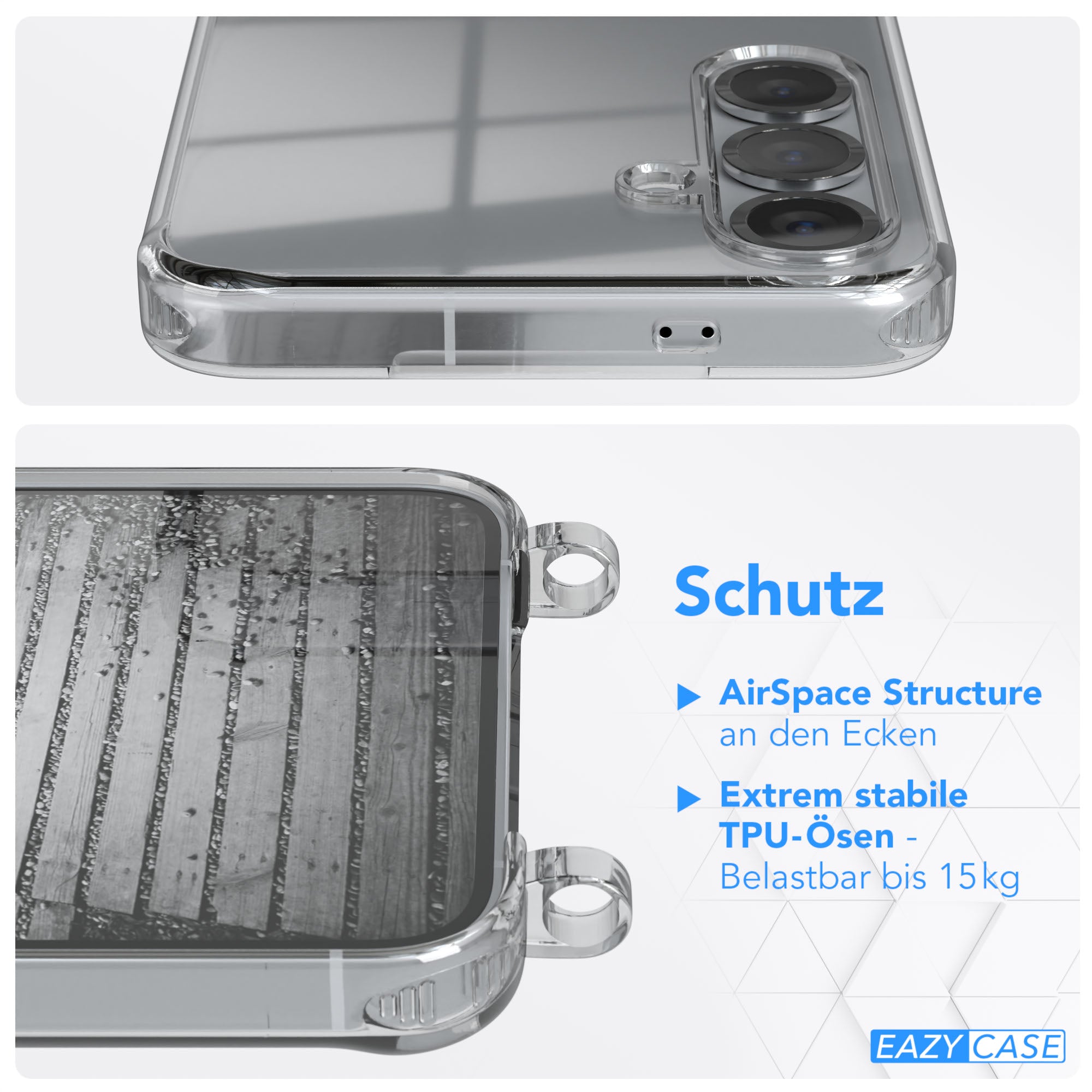 Galaxy S25 Plus transparente Hülle + Kordel