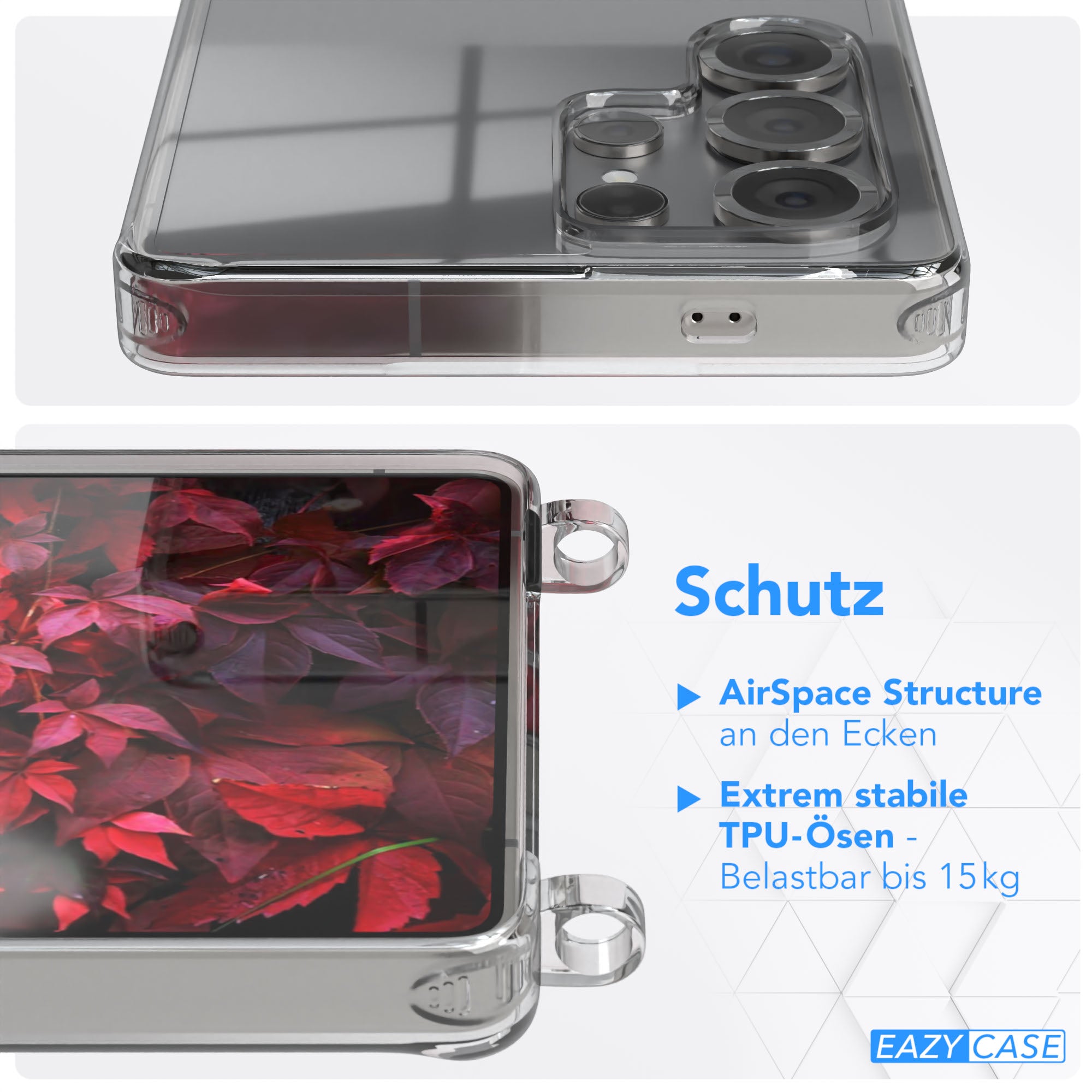 Galaxy S25 Ultra Hülle + Kordel mit Karabinern