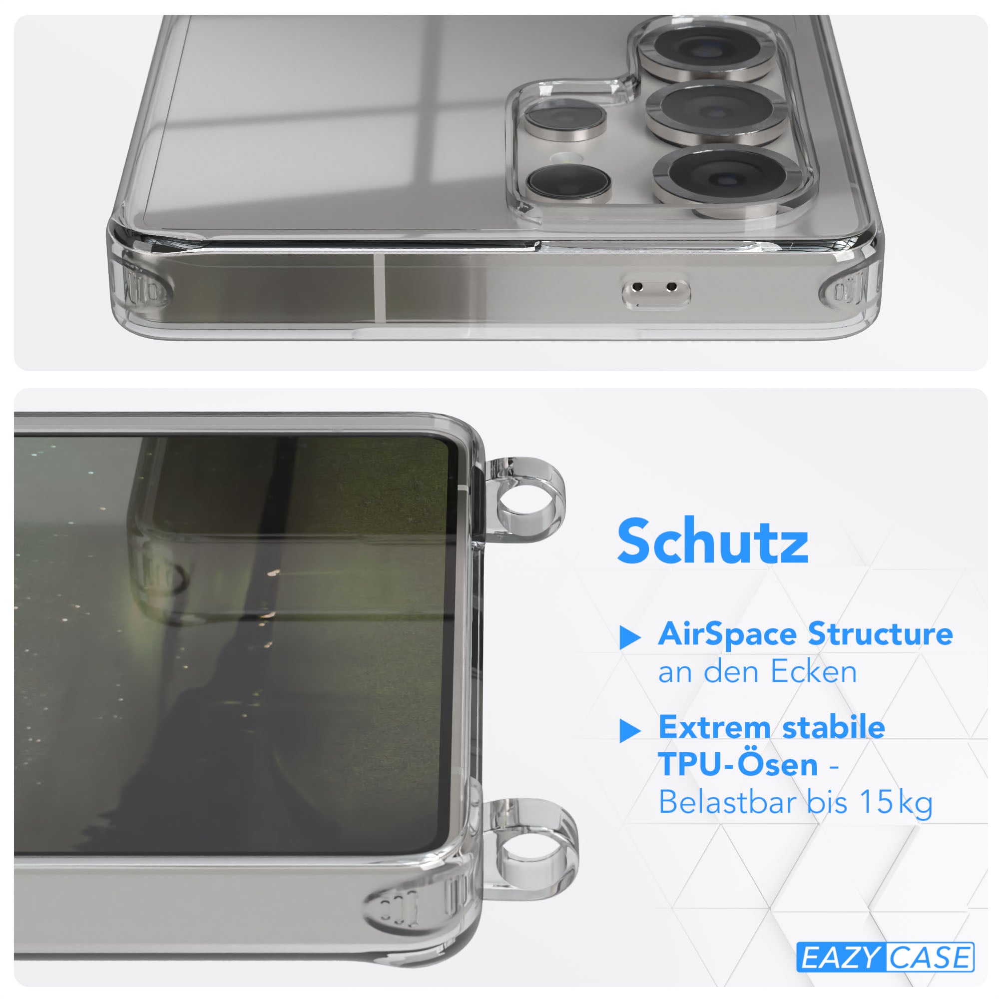 Galaxy S25 Ultra transparente Hülle + Kordel