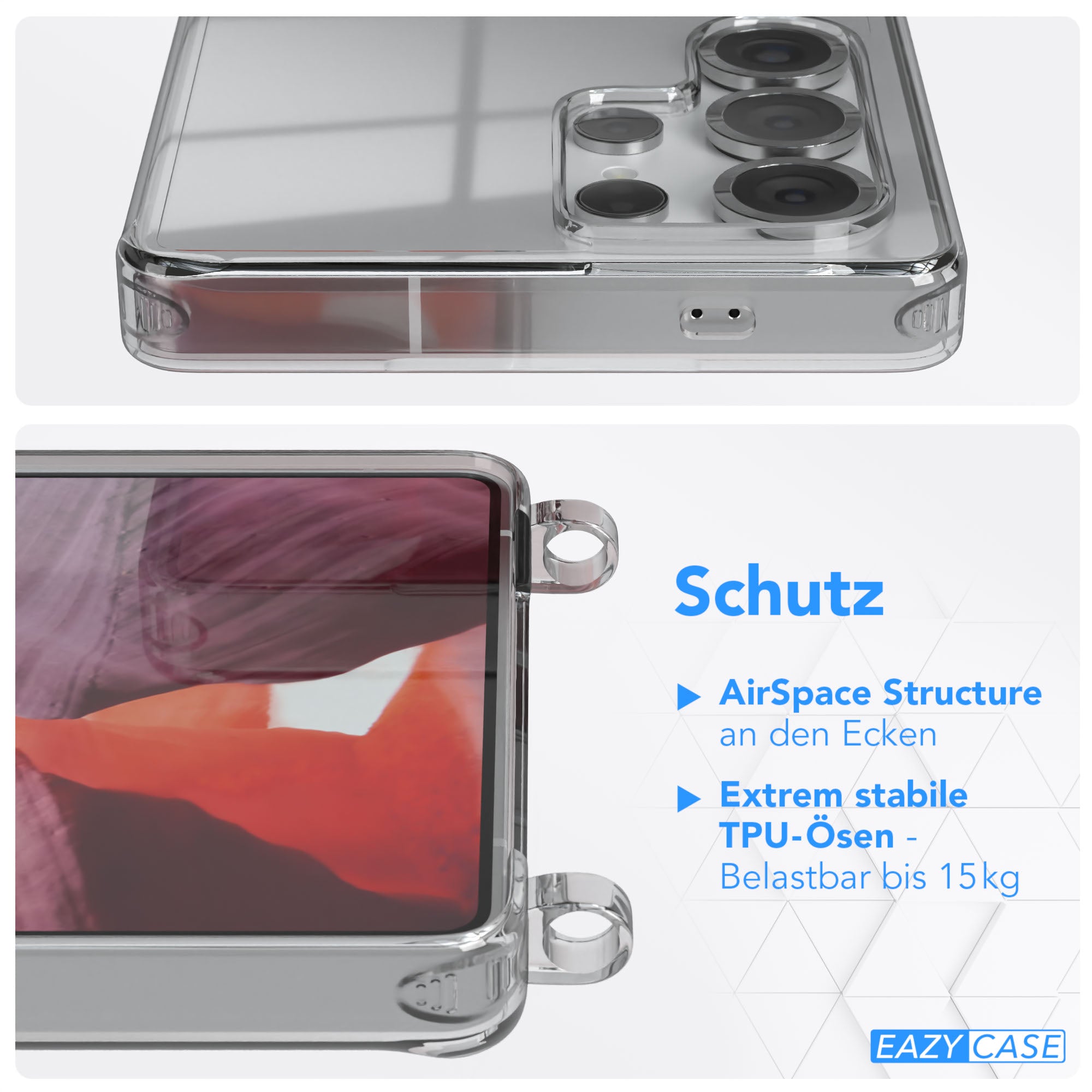 Galaxy S25 Ultra transparente Hülle + Kordel