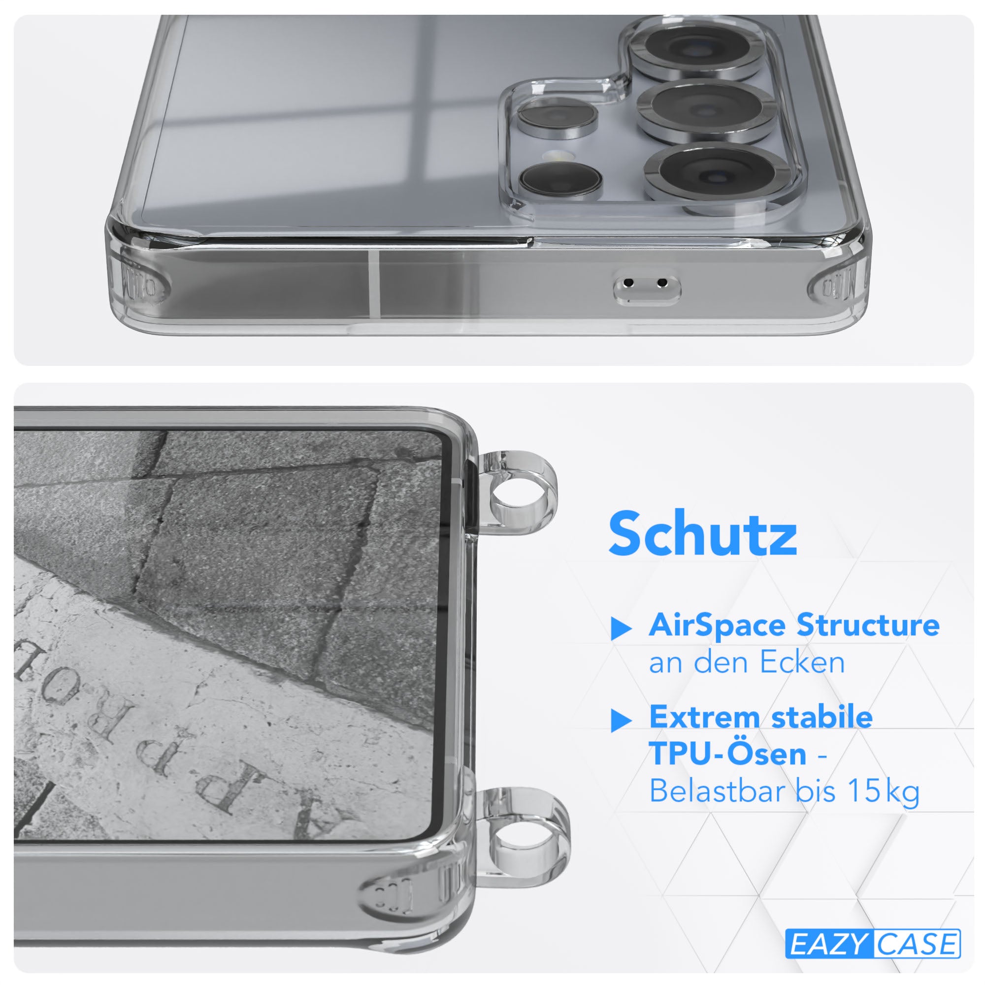 Galaxy S25 Ultra transparente Hülle + Kordel