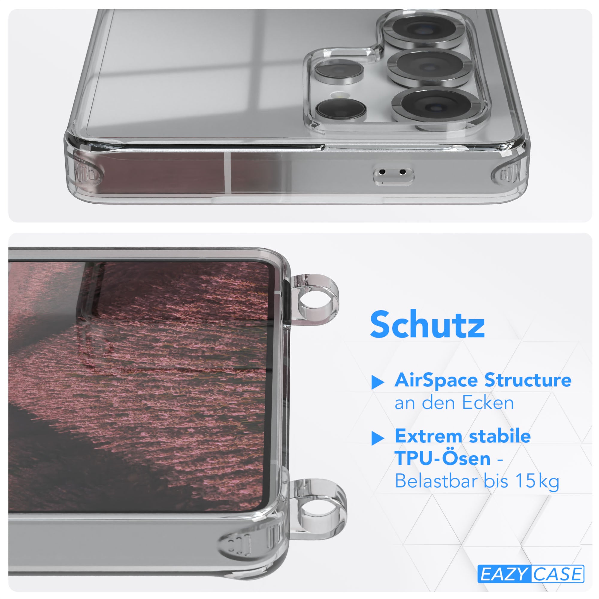 Galaxy S25 Ultra transparente Hülle + Kordel