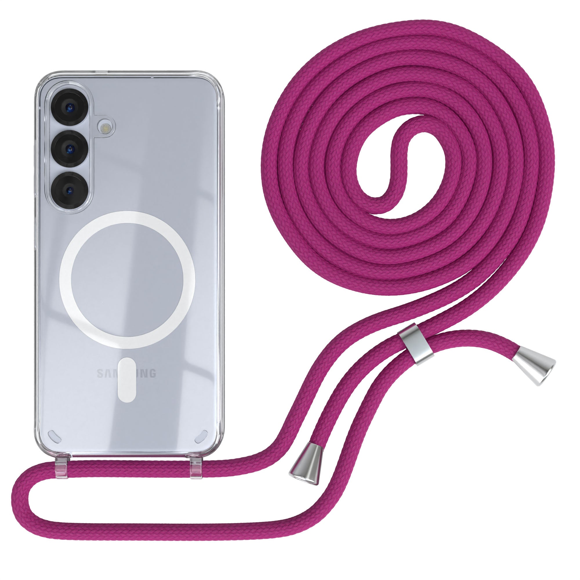 Galaxy S25 transparente Hülle + Kordel mit MagSafe