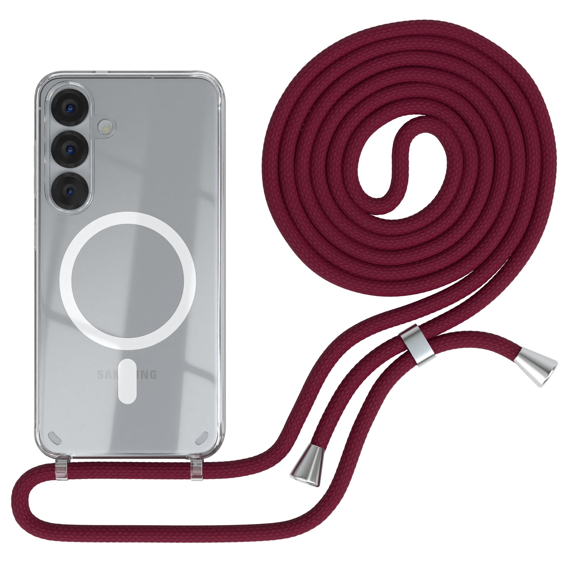 Galaxy S25 transparente Hülle + Kordel mit MagSafe