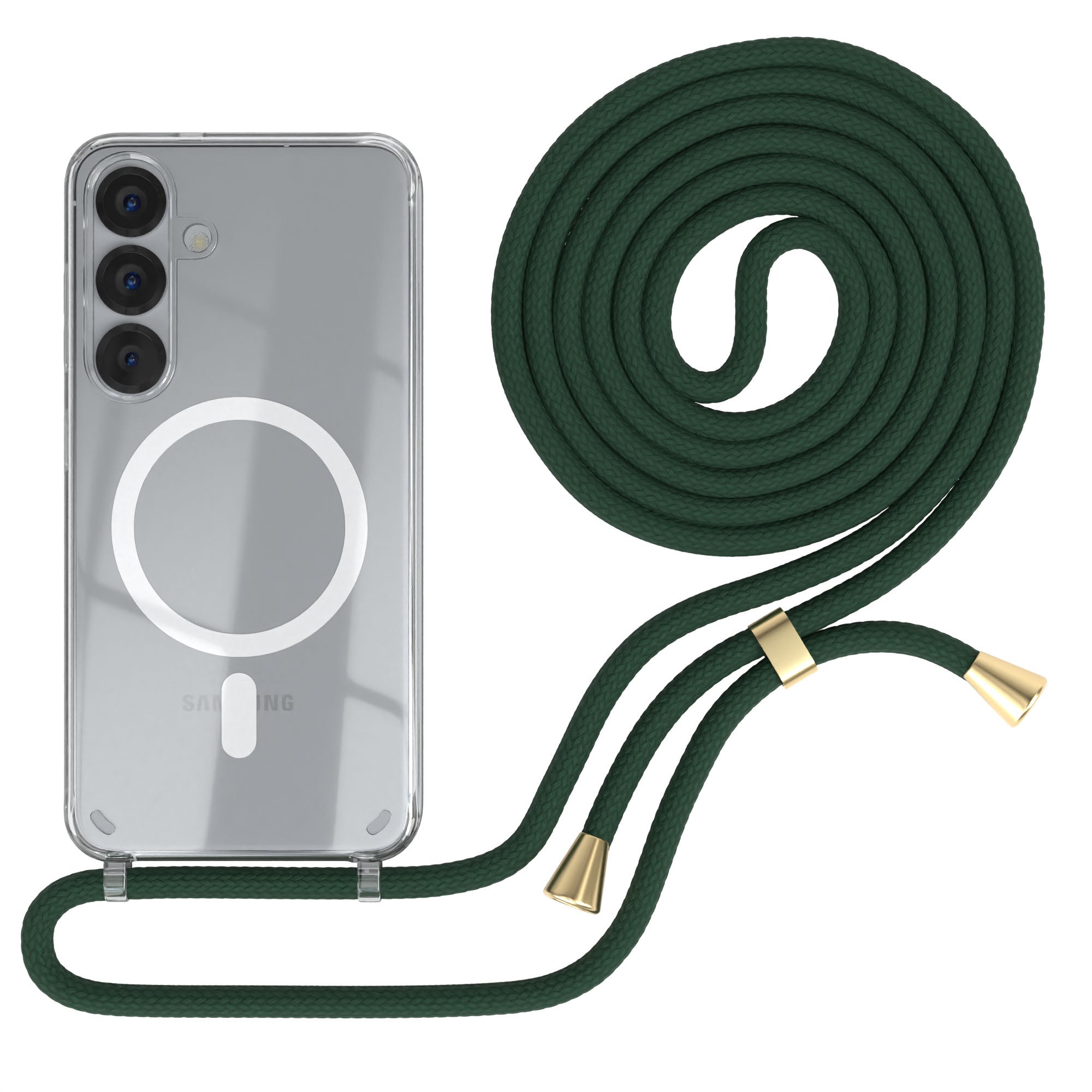 Galaxy S25 transparente Hülle + Kordel mit MagSafe