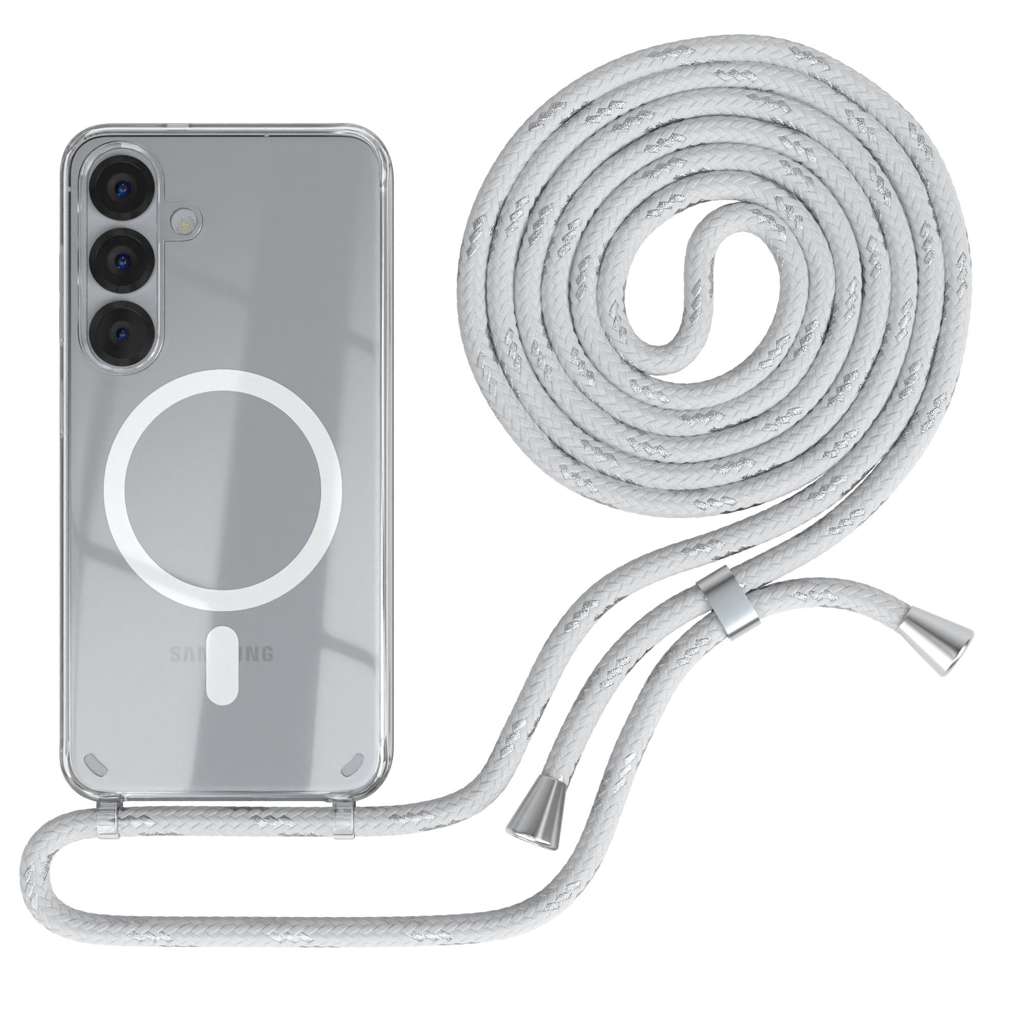 Galaxy S25 transparente Hülle + Kordel mit MagSafe