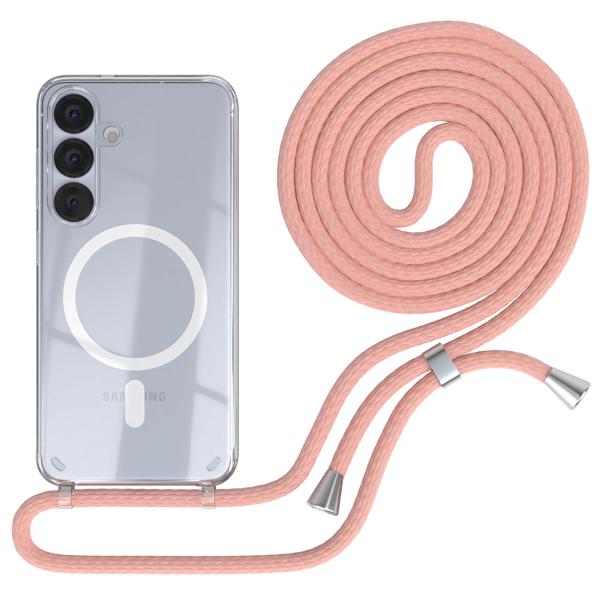 Galaxy S25 transparente Hülle + Kordel mit MagSafe
