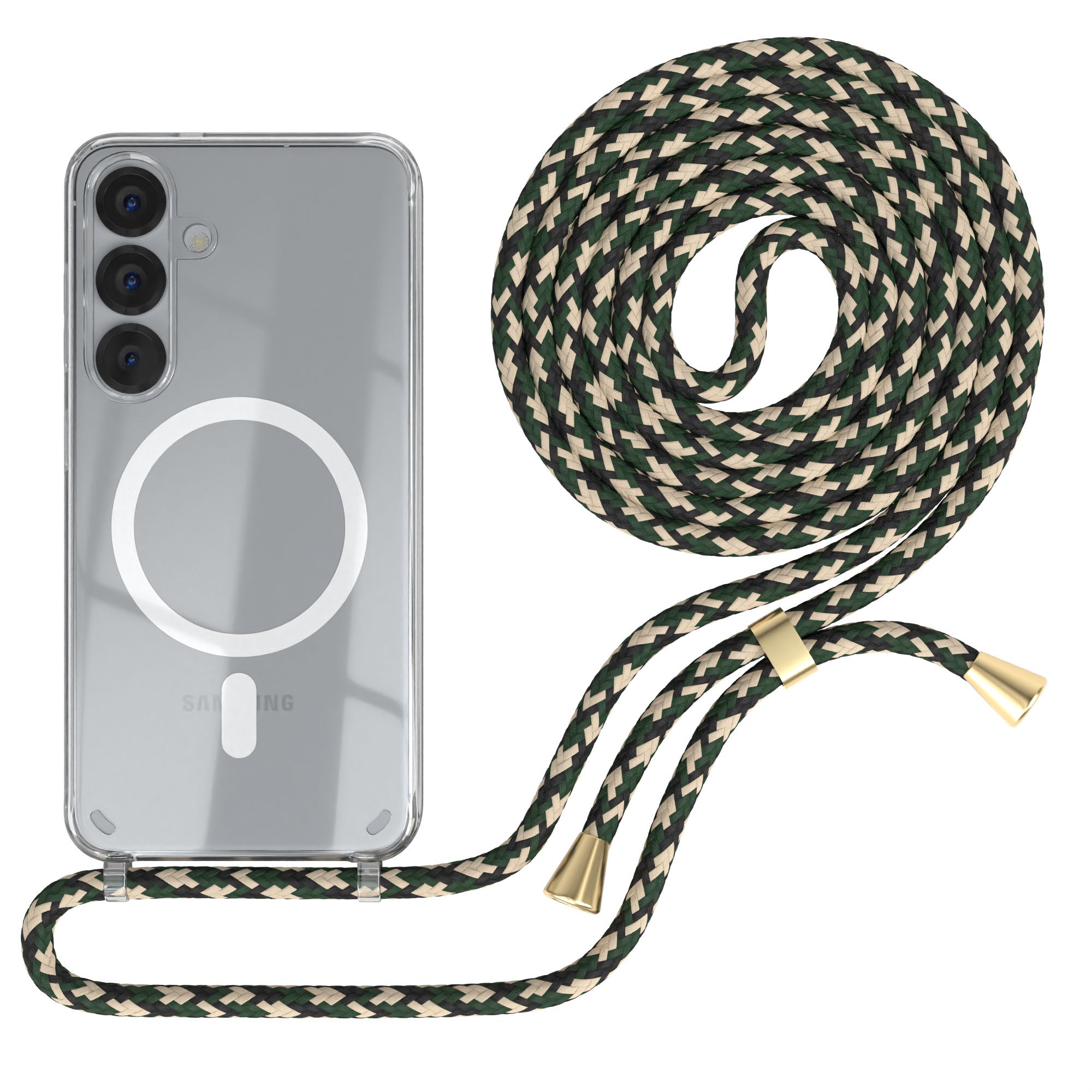 Galaxy S25 transparente Hülle + Kordel mit MagSafe