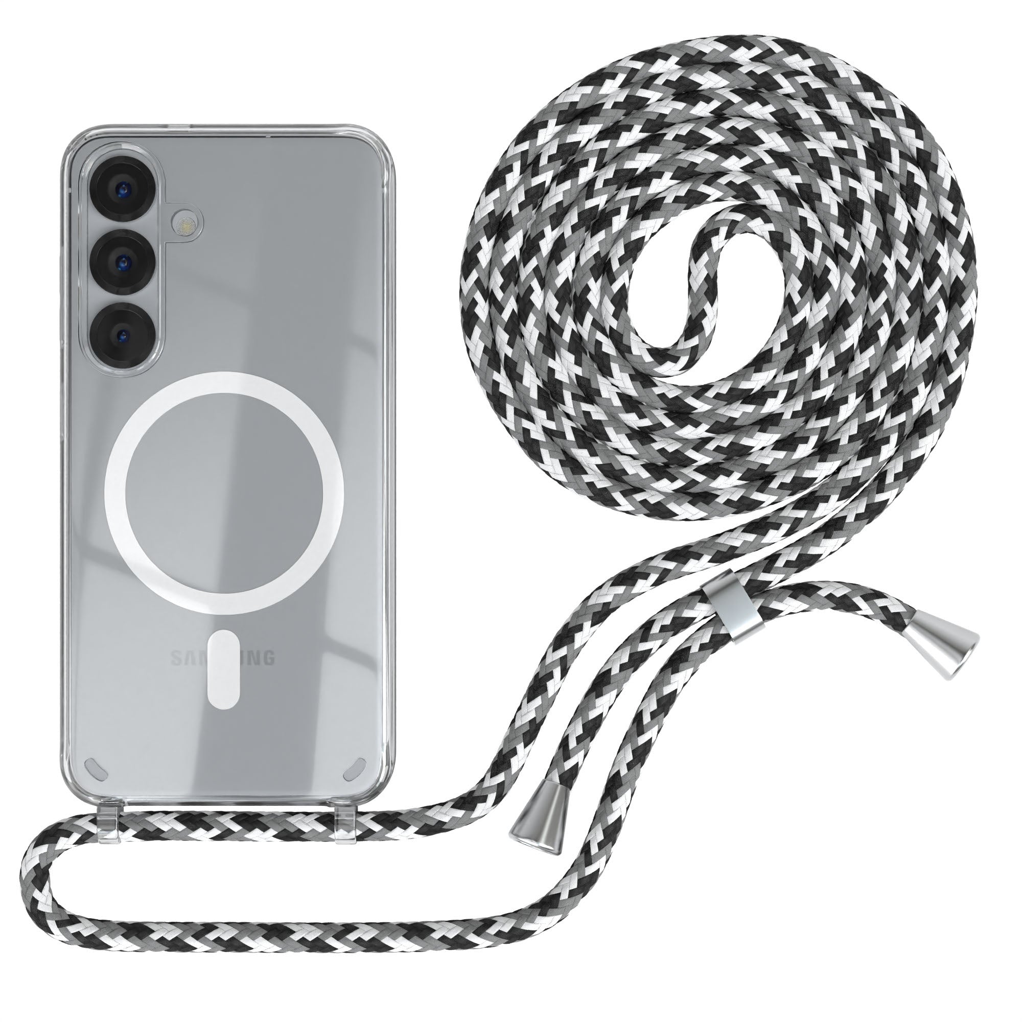 Galaxy S25 transparente Hülle + Kordel mit MagSafe