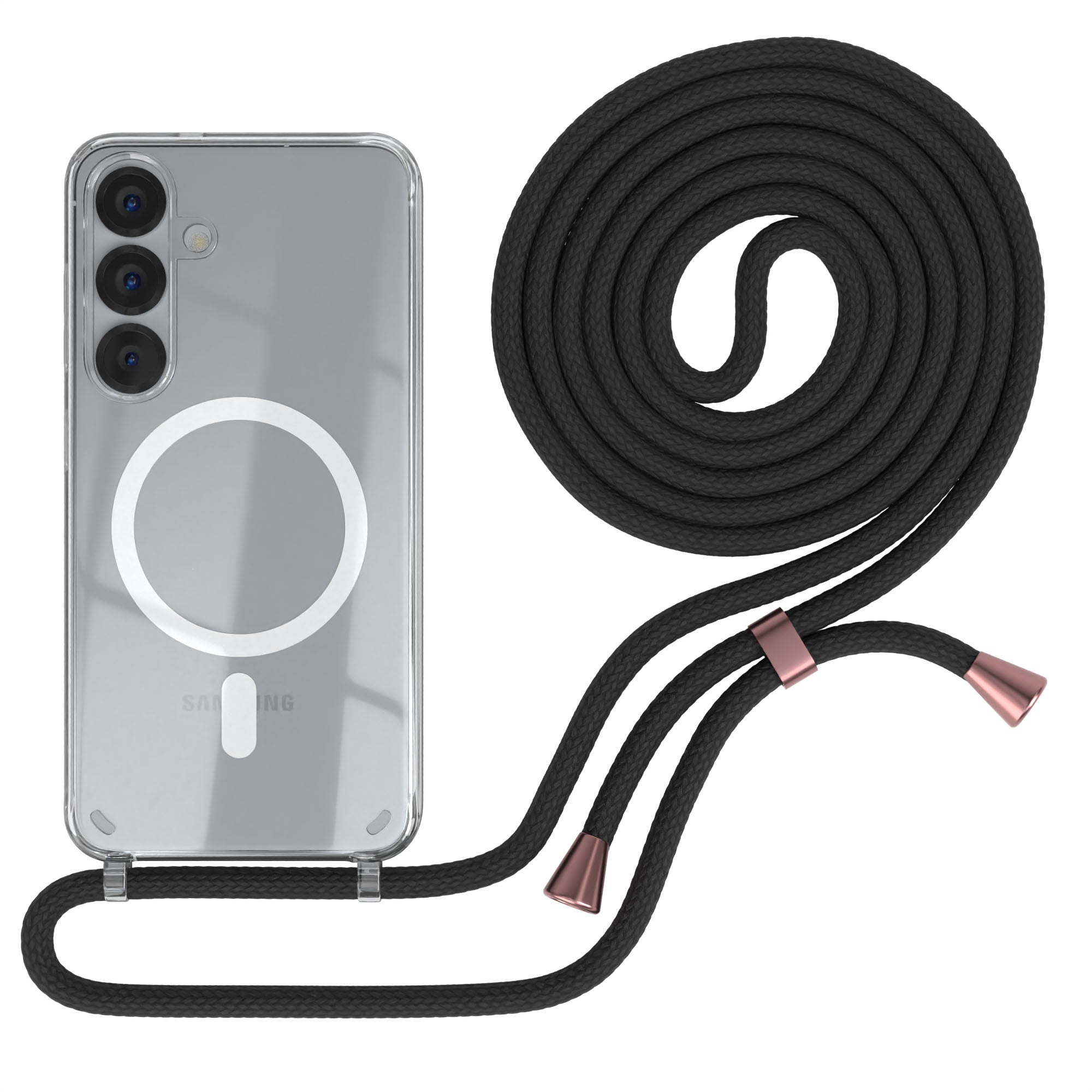 Galaxy S25 transparente Hülle + Kordel mit MagSafe