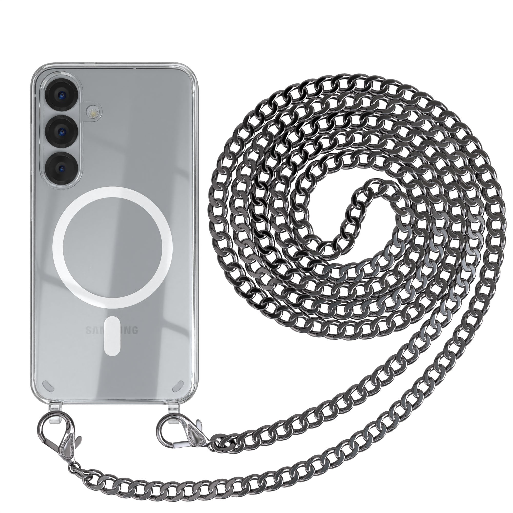 Galaxy S25 transparente Hülle + Kordel mit MagSafe