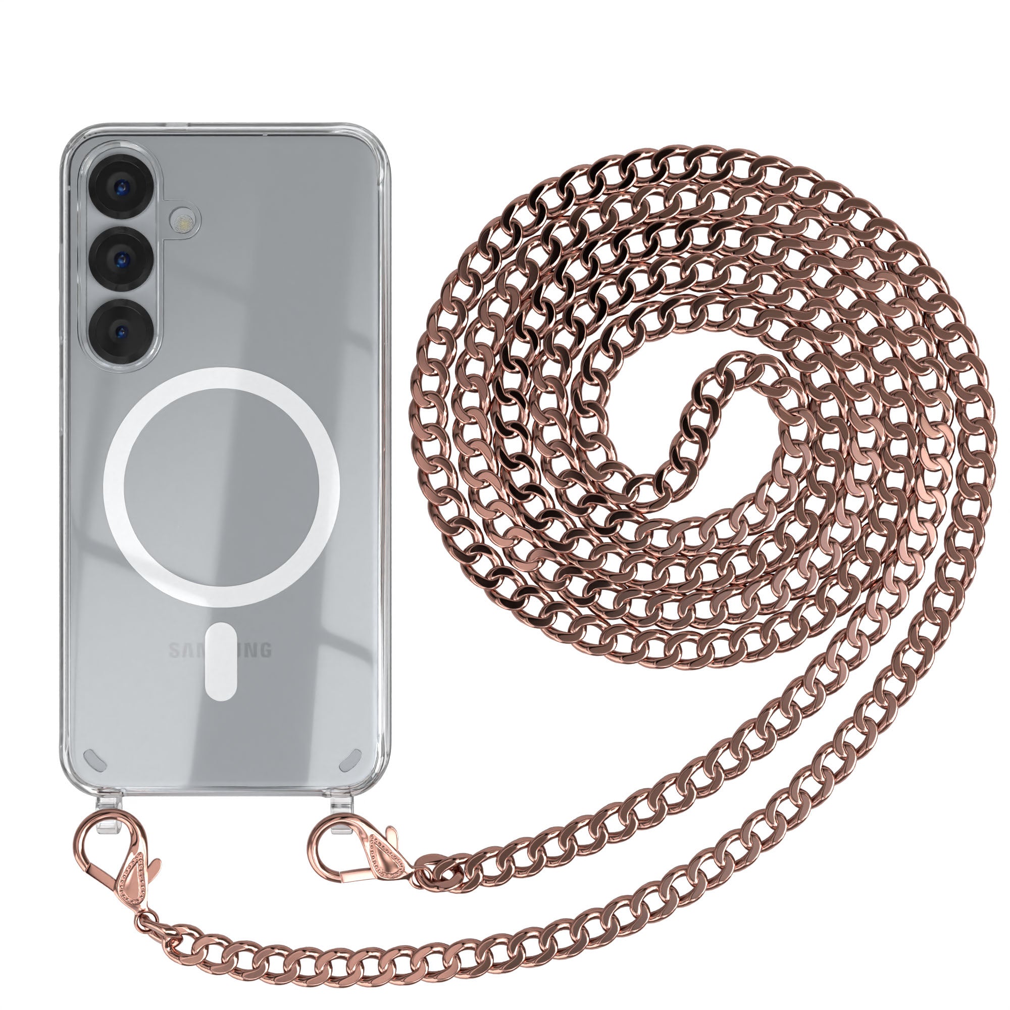 Galaxy S25 transparente Hülle + Kordel mit MagSafe