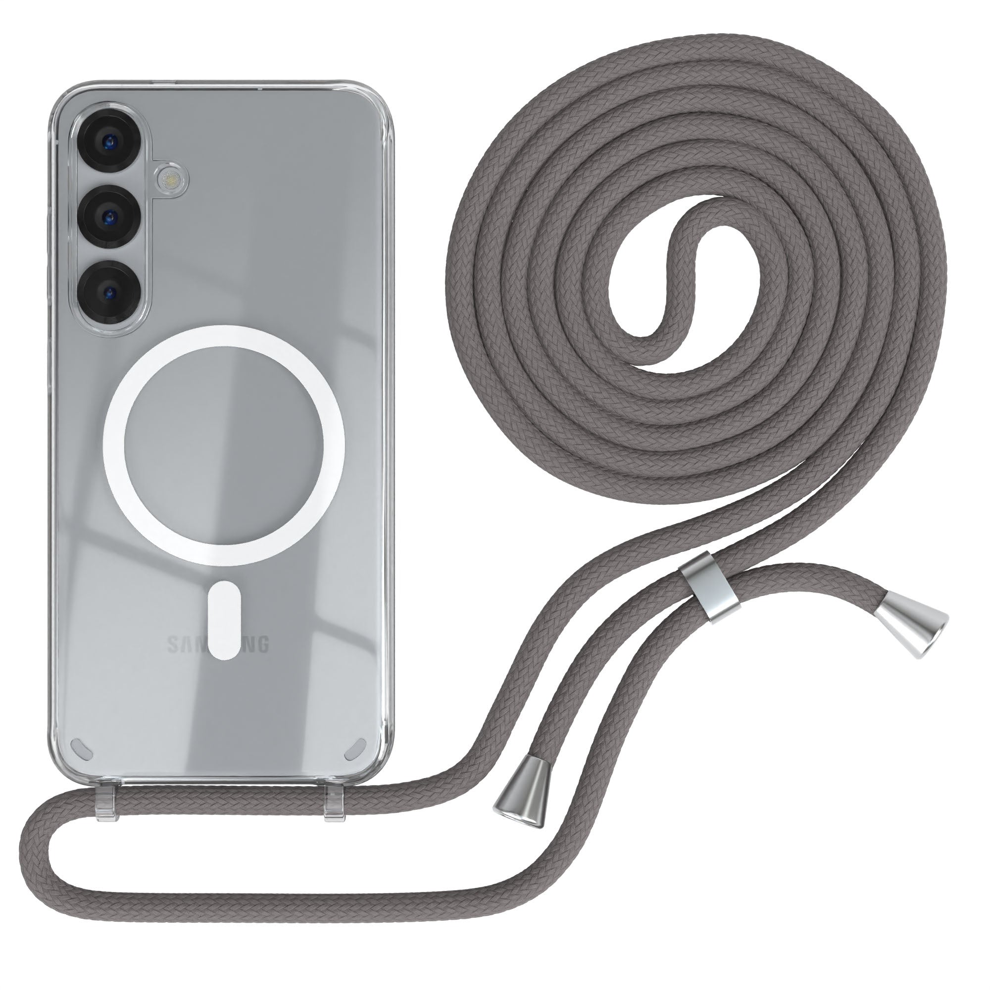 Galaxy S25 Plus transparente Hülle + Kordel mit MagSafe