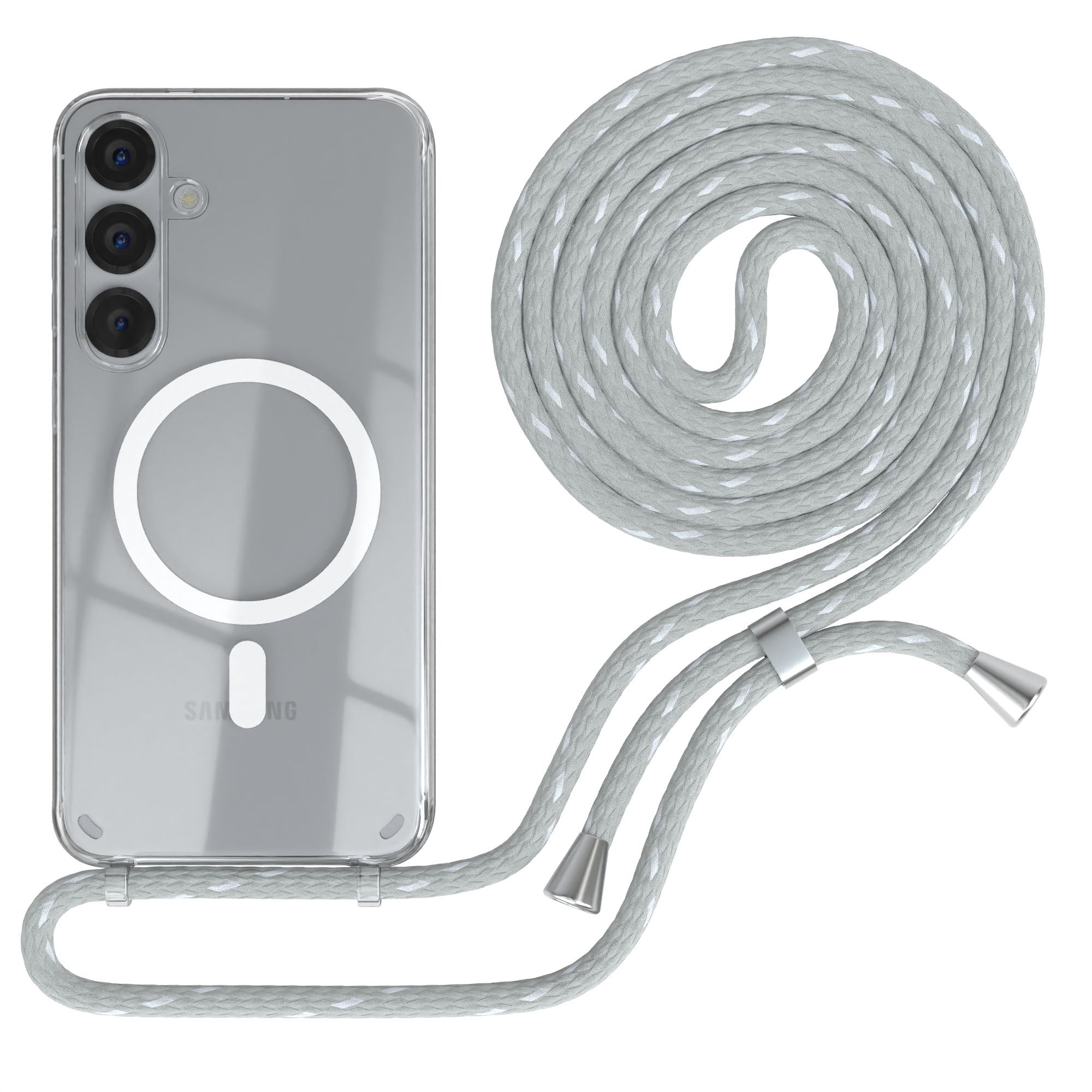 Galaxy S25 Plus transparente Hülle + Kordel mit MagSafe