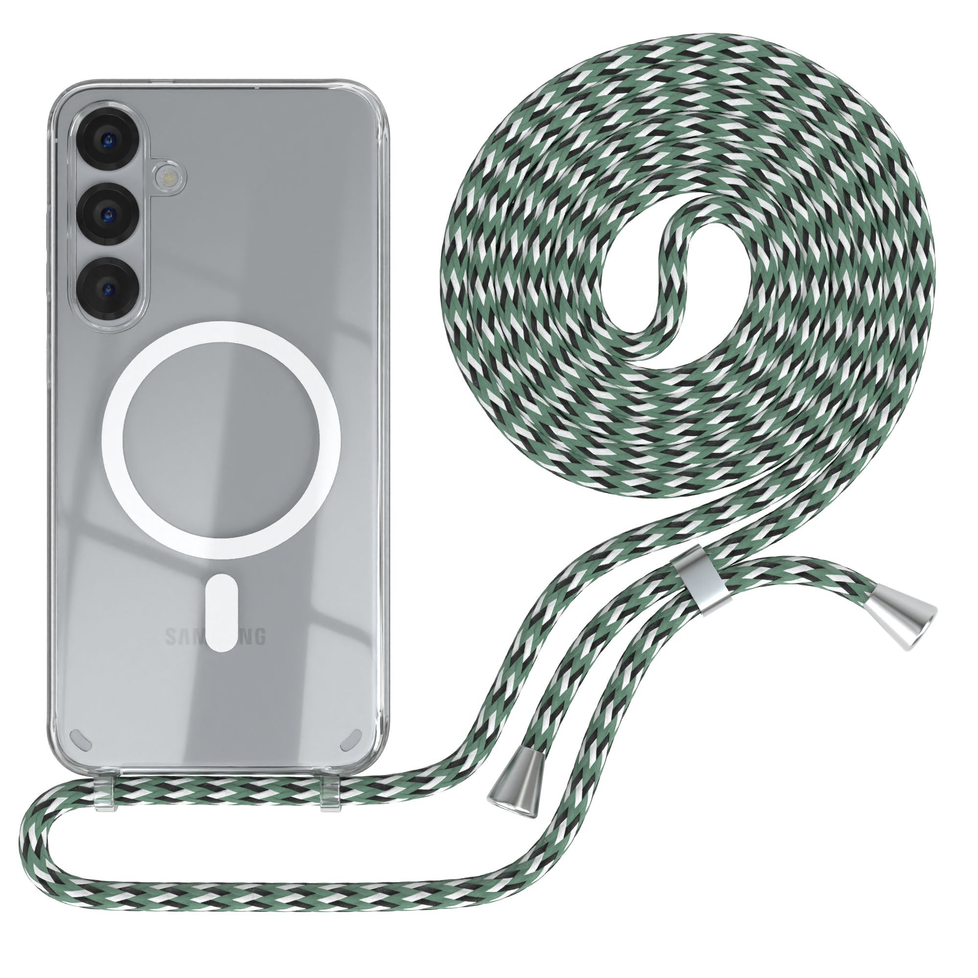 Galaxy S25 Plus transparente Hülle + Kordel mit MagSafe